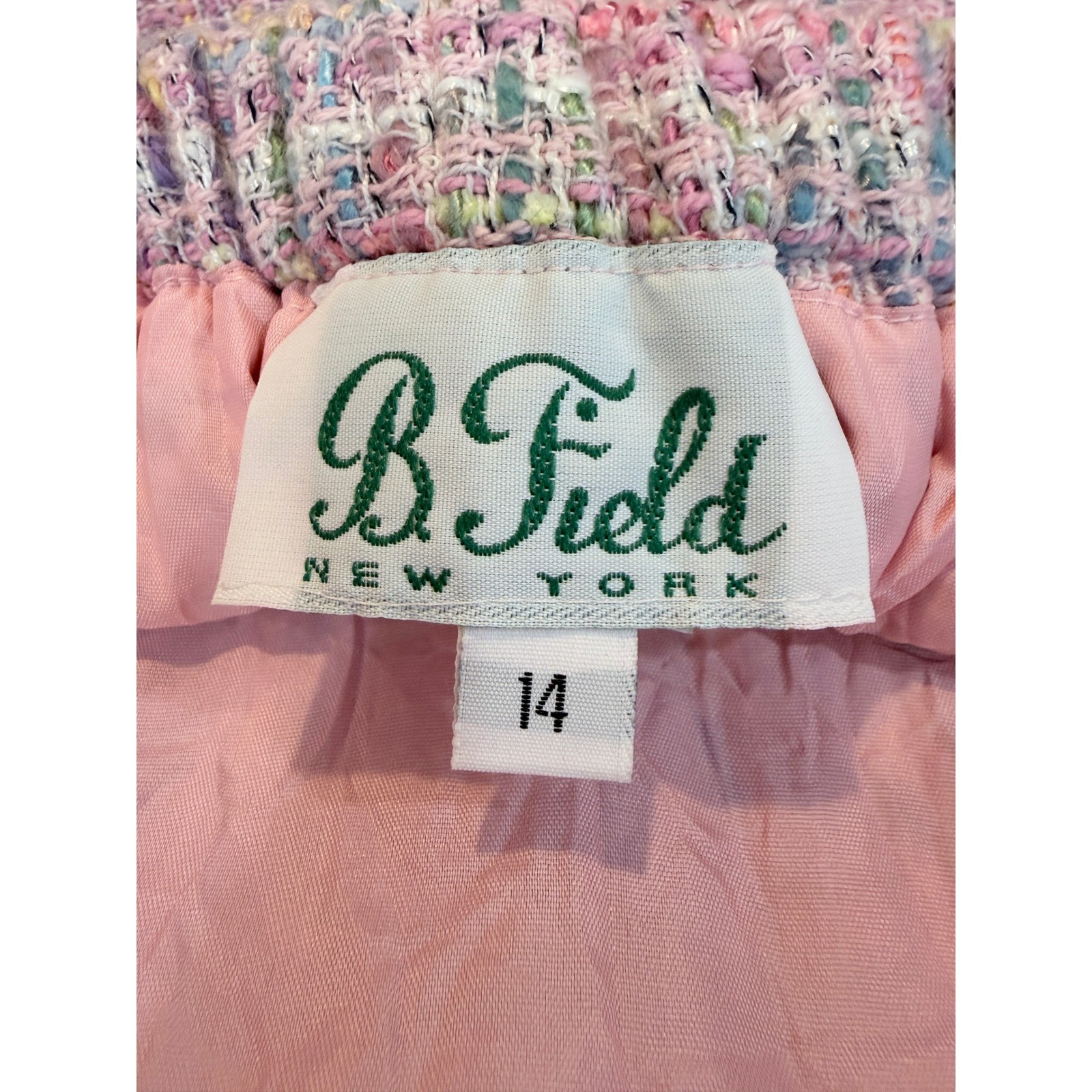 Vintage B Field Pastel Tweed Skirt Pink Multi Mini 2 XS/S