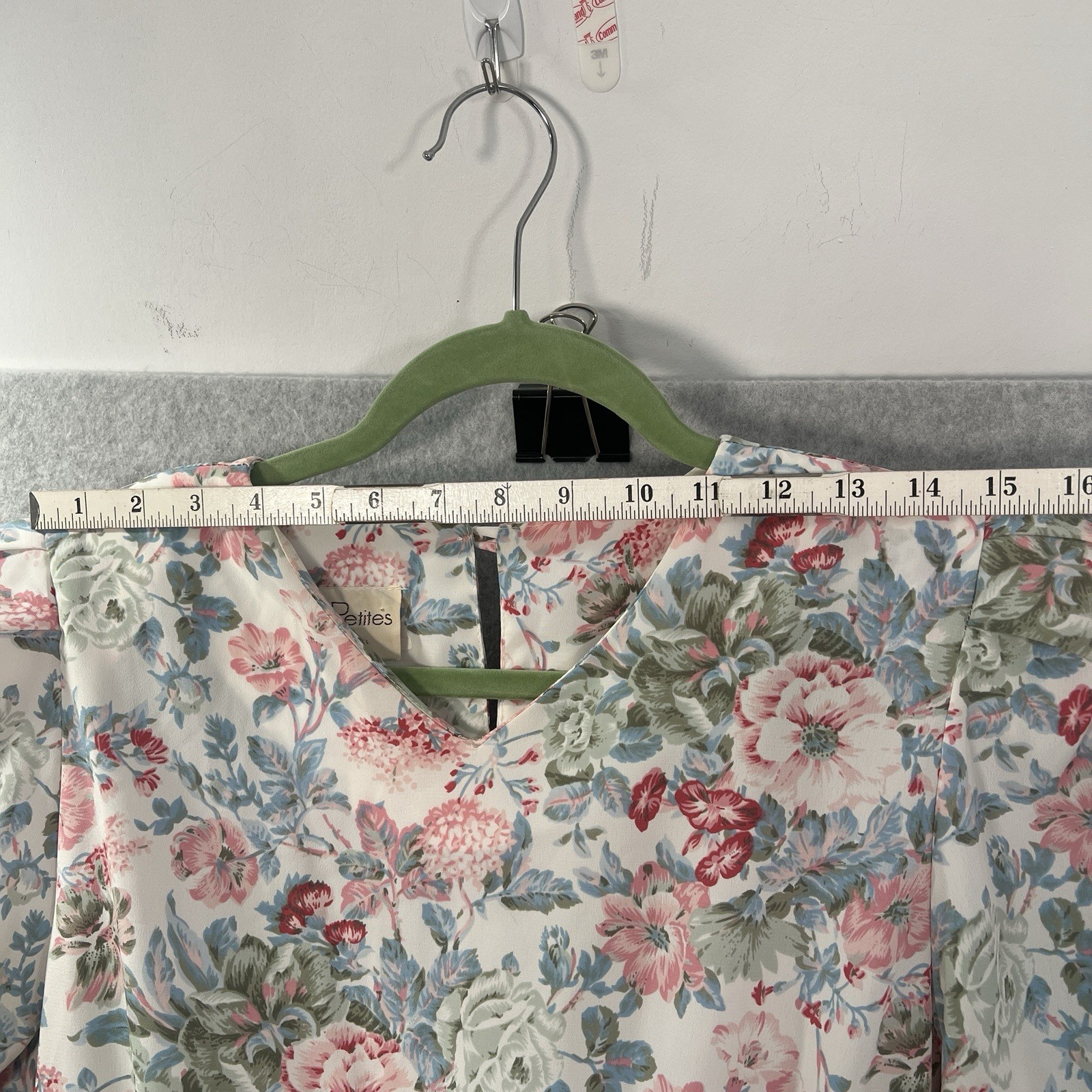 Vintage 80s Pellini Petites by Von Bramlett dress Pink floral 7/8P cottage