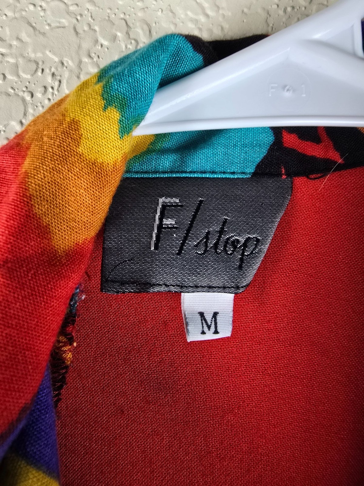 Vintage Tribal Print Colorblock Shirt by F Stop Size M – 90s Retro Button Down