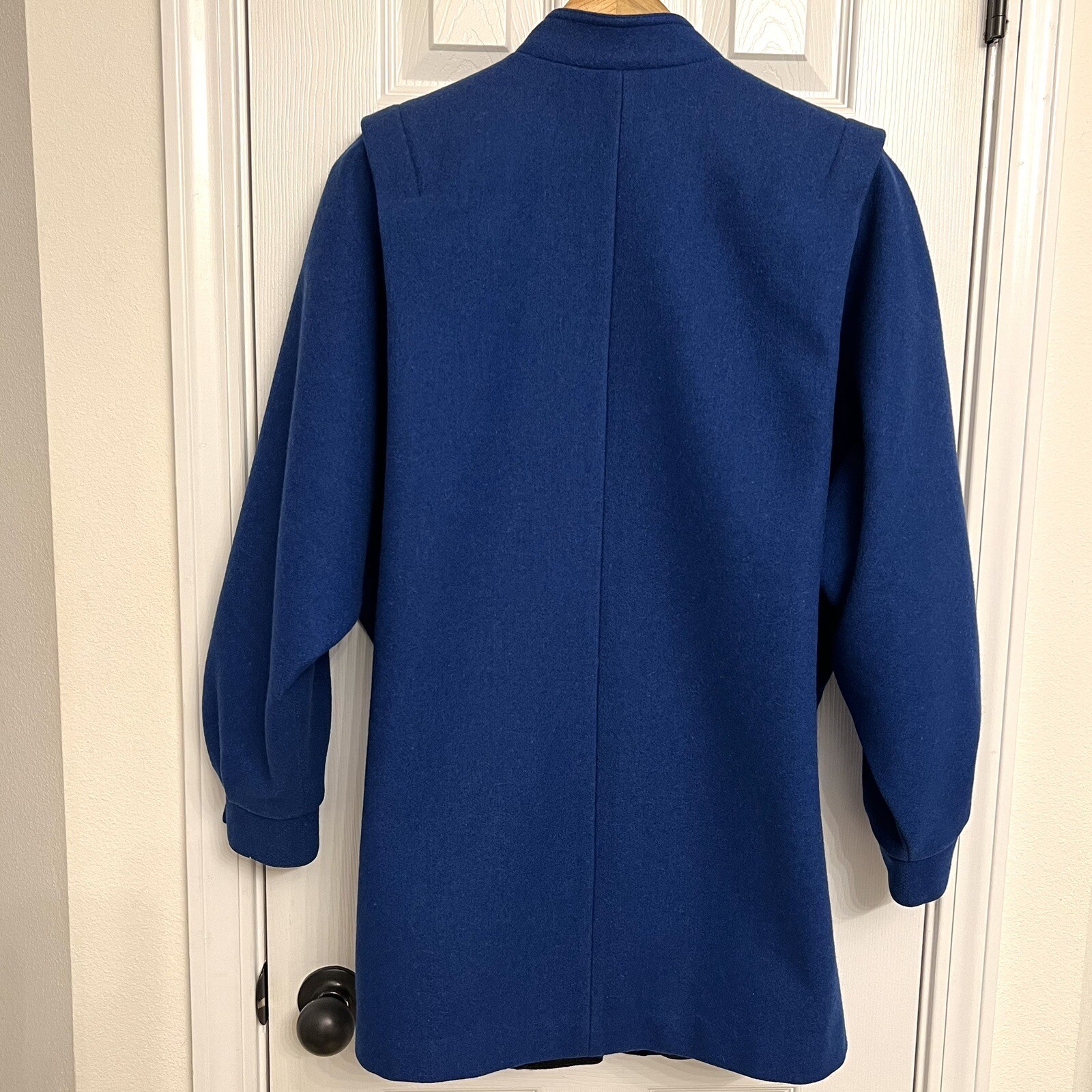 Wool Coat Casa De Lana Women’s size 5/6 Small Bright Royal Blue Vtg Retro Winter