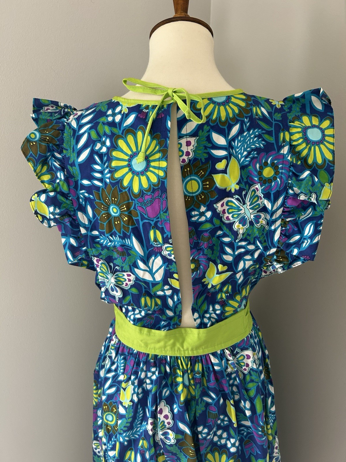 Vintage Wraparound Dress By Design House Unique Japan Cotton Small Medium