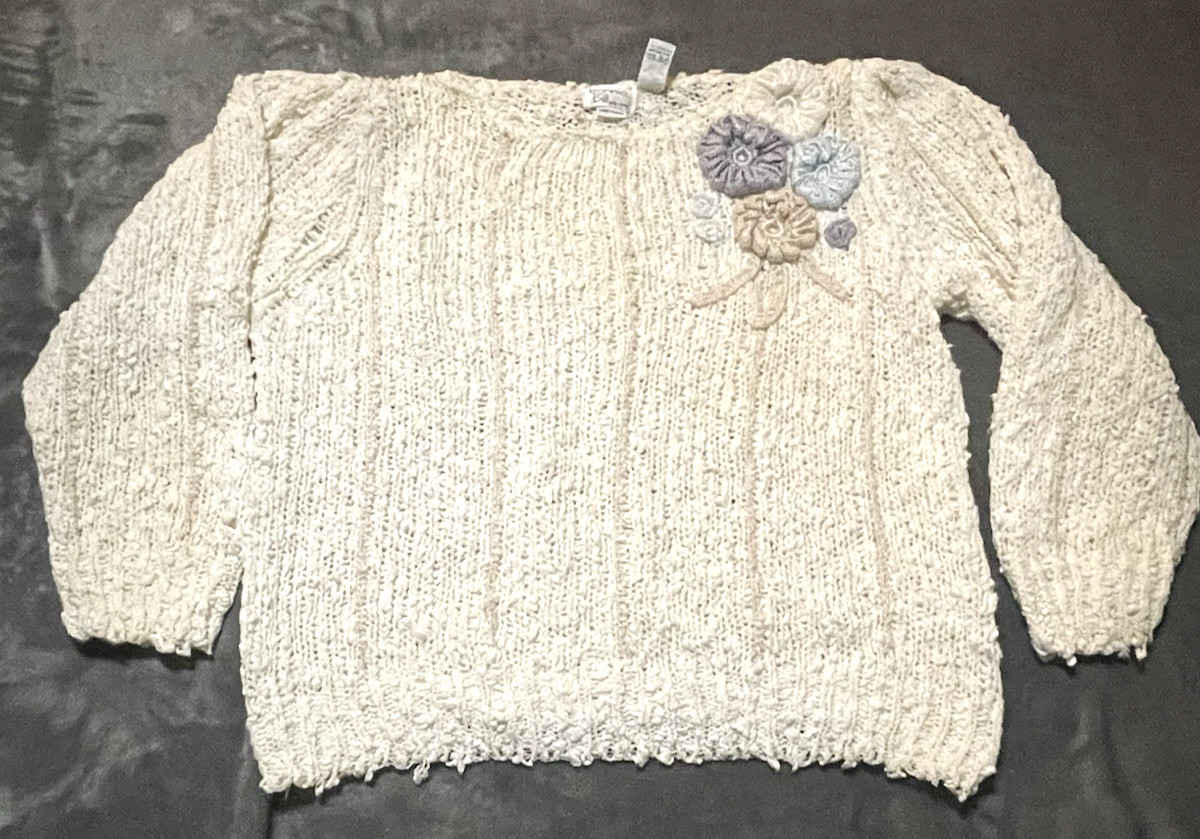 Vintage 80s Bonnie and Bill New York Sculpture Flowers Sweater Size Medium