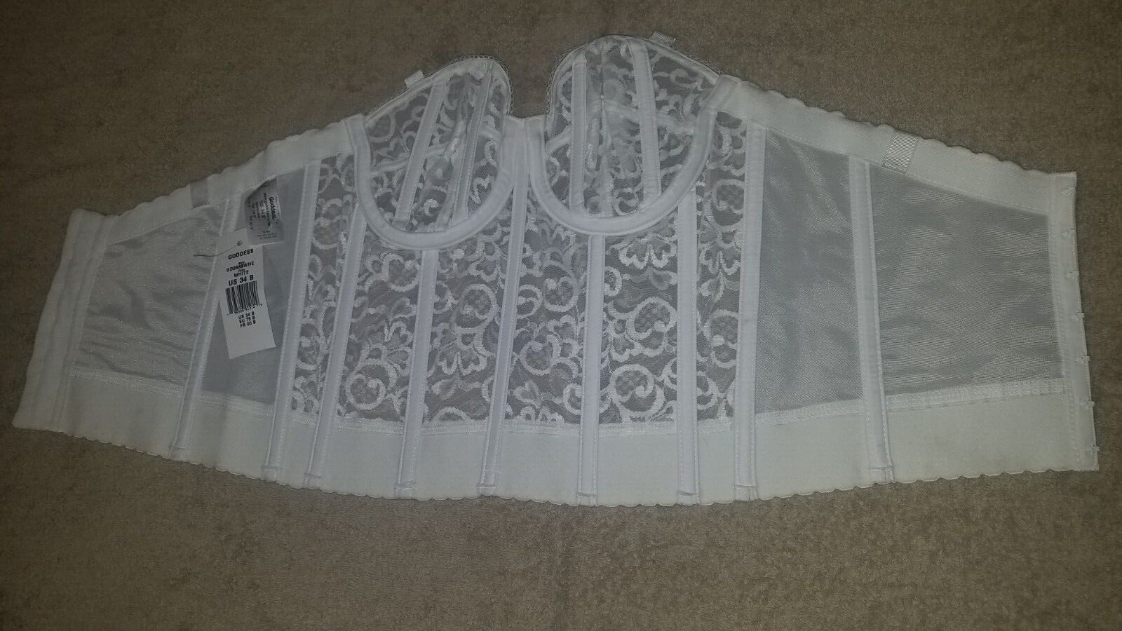 Vtg New NWT NOS Goddess Style 689 Bra Shapeware Corsette Sizes B,C, D, DD, F, FF