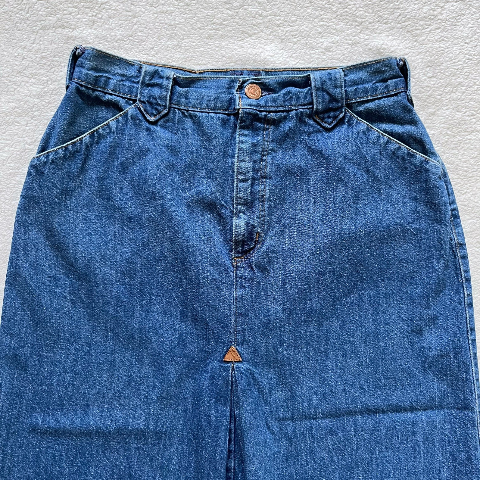 70s Vintage Ralph Lauren Polo Western Wear Denim Jean Skirt Size 8 26″ Waist
