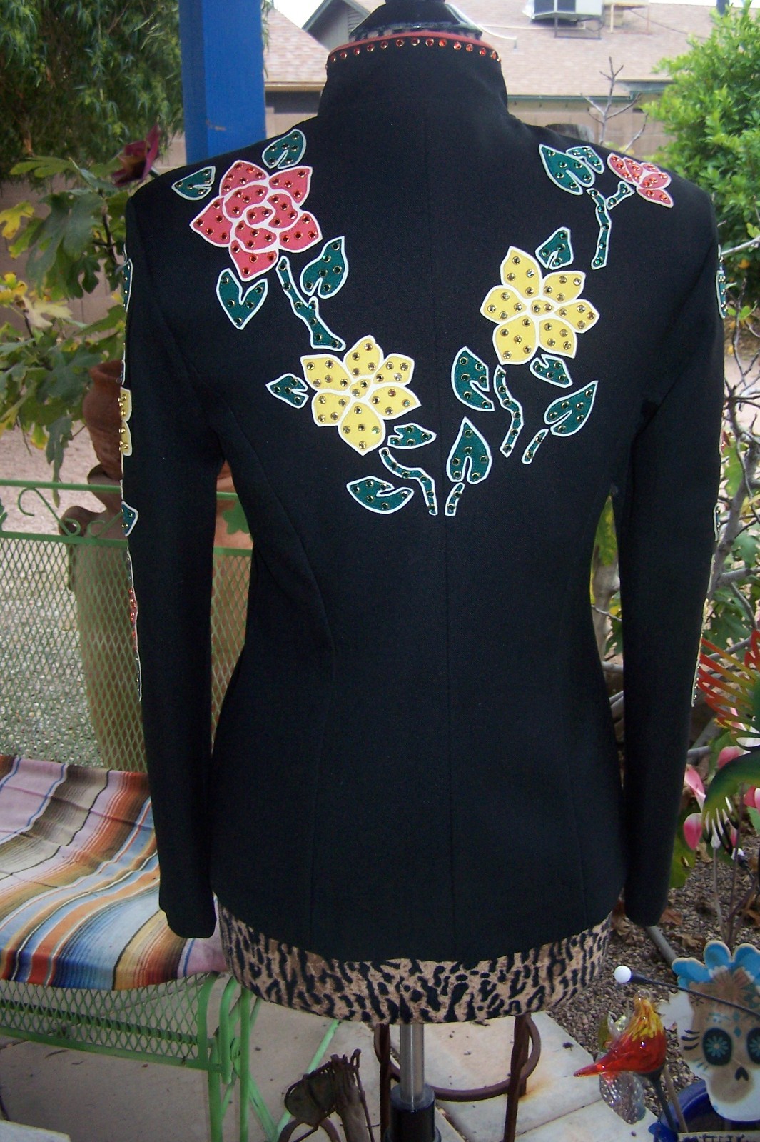 Custom Rodeo Queen Nudie Style Rhinestone Inlay Equestrian Western Show Jacket