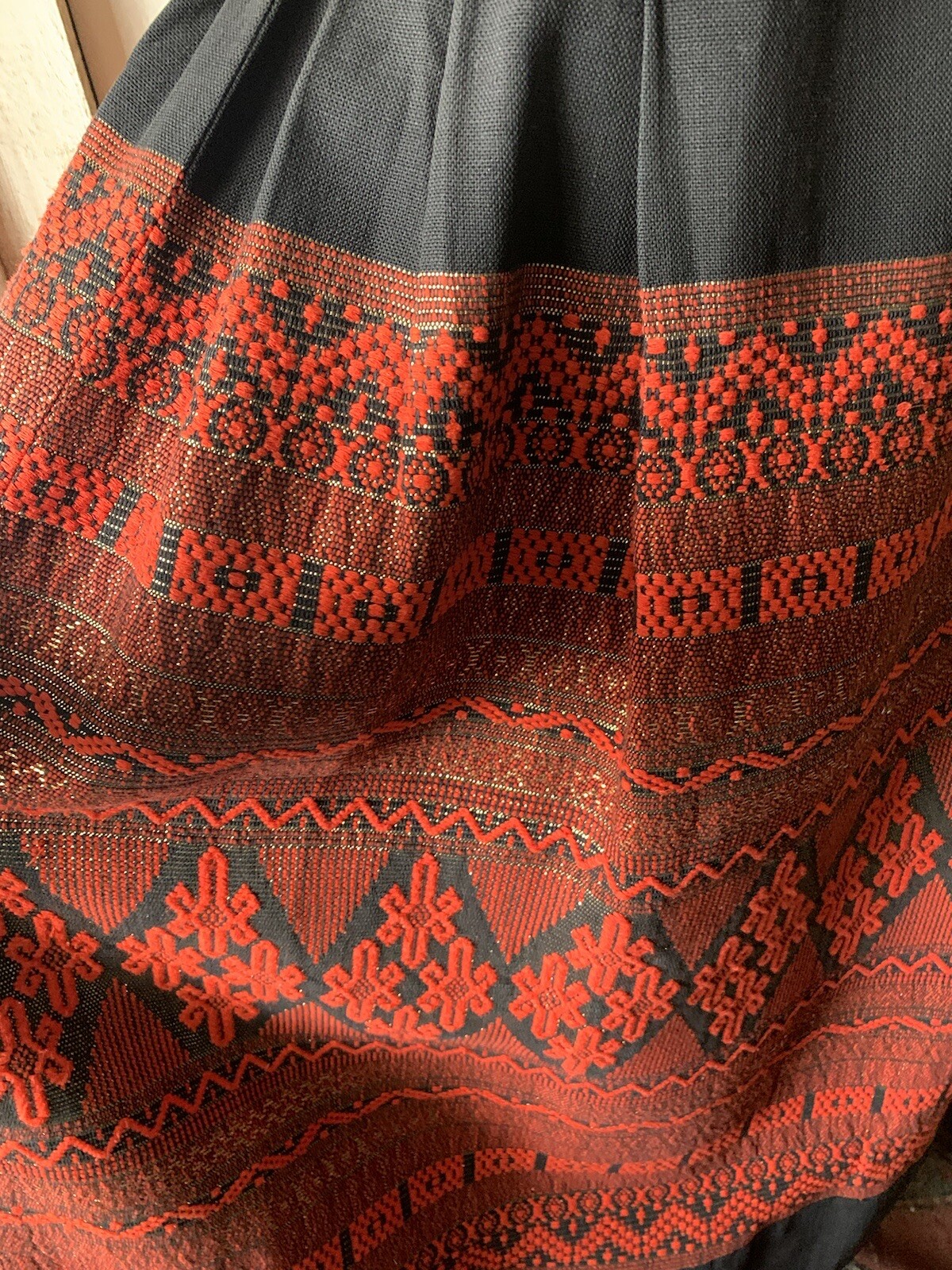 Vintage Hand Woven Mayan Cotton Skirt 50s 60s