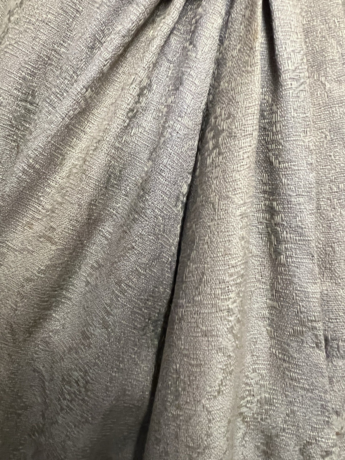 1880’s Gray & Ivory Silk Bustle Gown