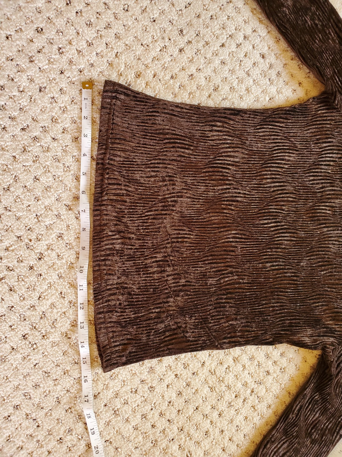 Vintage 90’s E.Y.E Essential Yarn Elements Brown Velvet Like Small Top Blouse