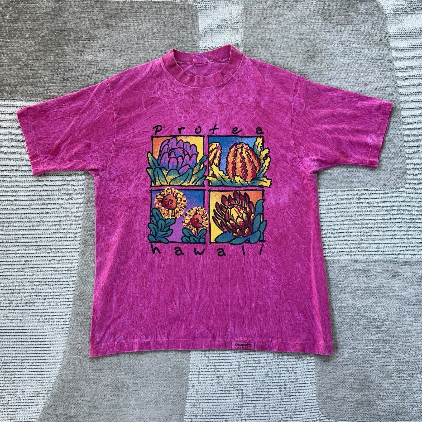 Vintage Crazy Shirts Womens S Protea Hawaii Flowers Surfer Skater Beach Made USA