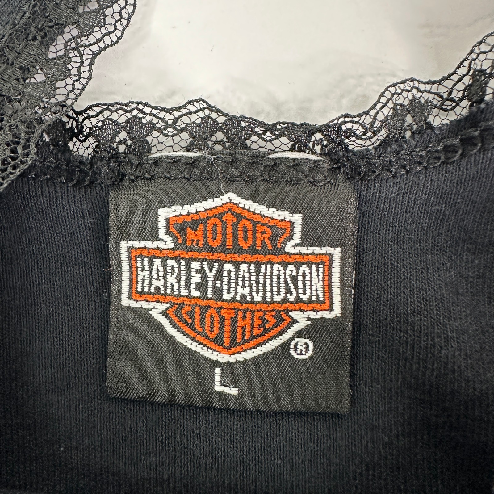 Vintage Harley-Davidson 3D Emblem Dreamcatcher Lace Tank Top Womens Large 90s