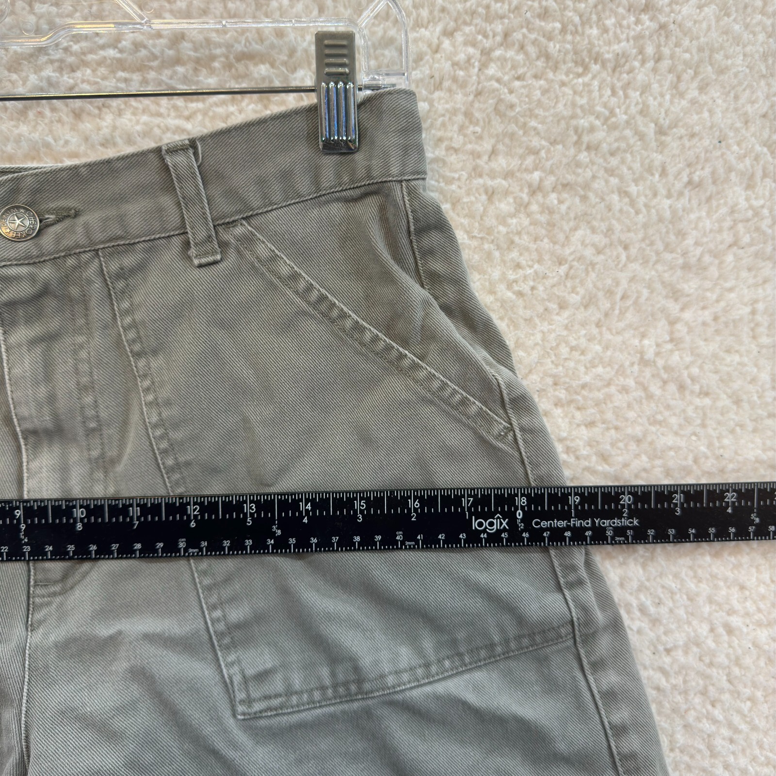 90s Y2K Vintage Cargo Shorts 8 28 Khaki Olive Green High Waisted Kim Possible