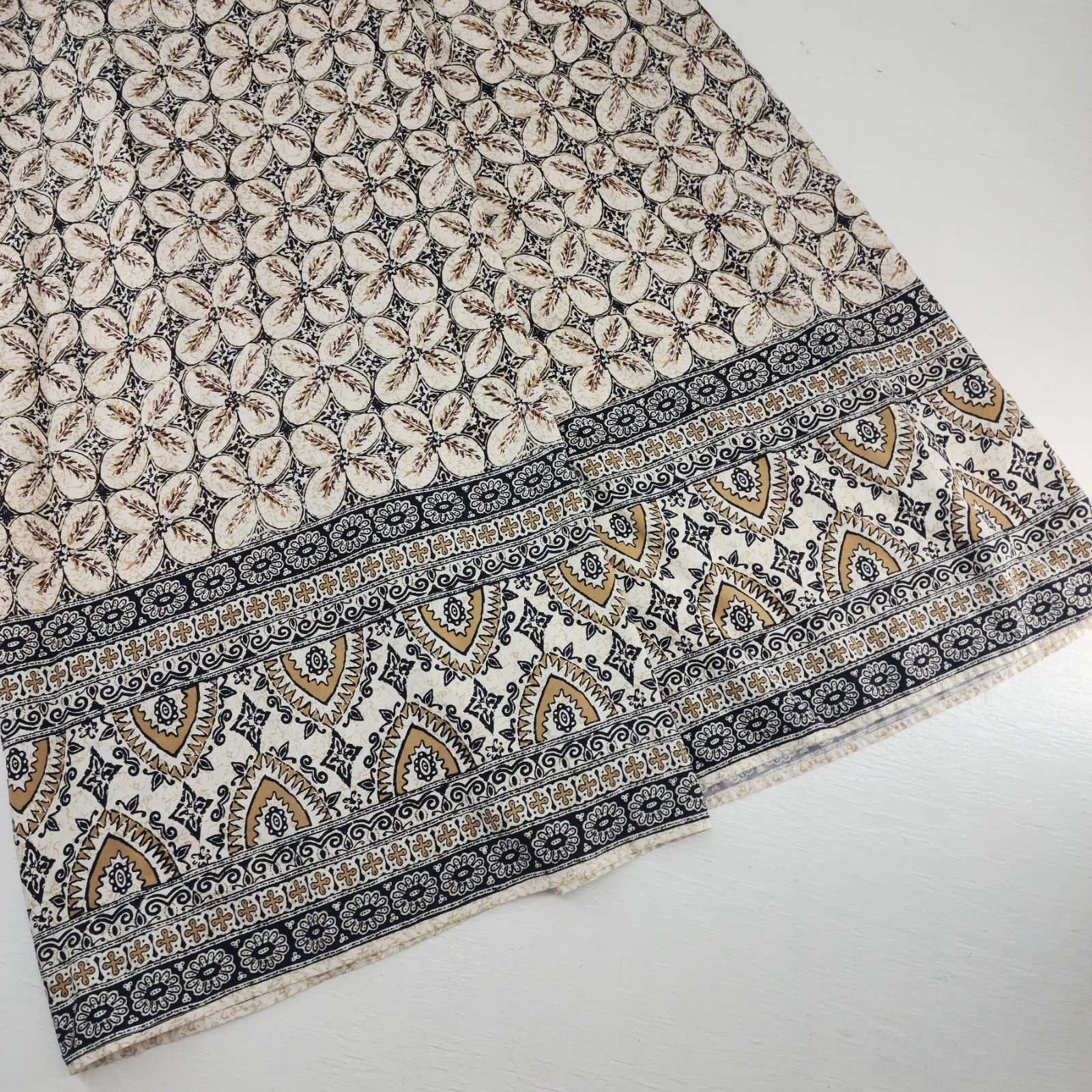Vintage Liz Claiborne 1X | Silk Boho Wrap Maxi Skirt Earth Tones Geo Print