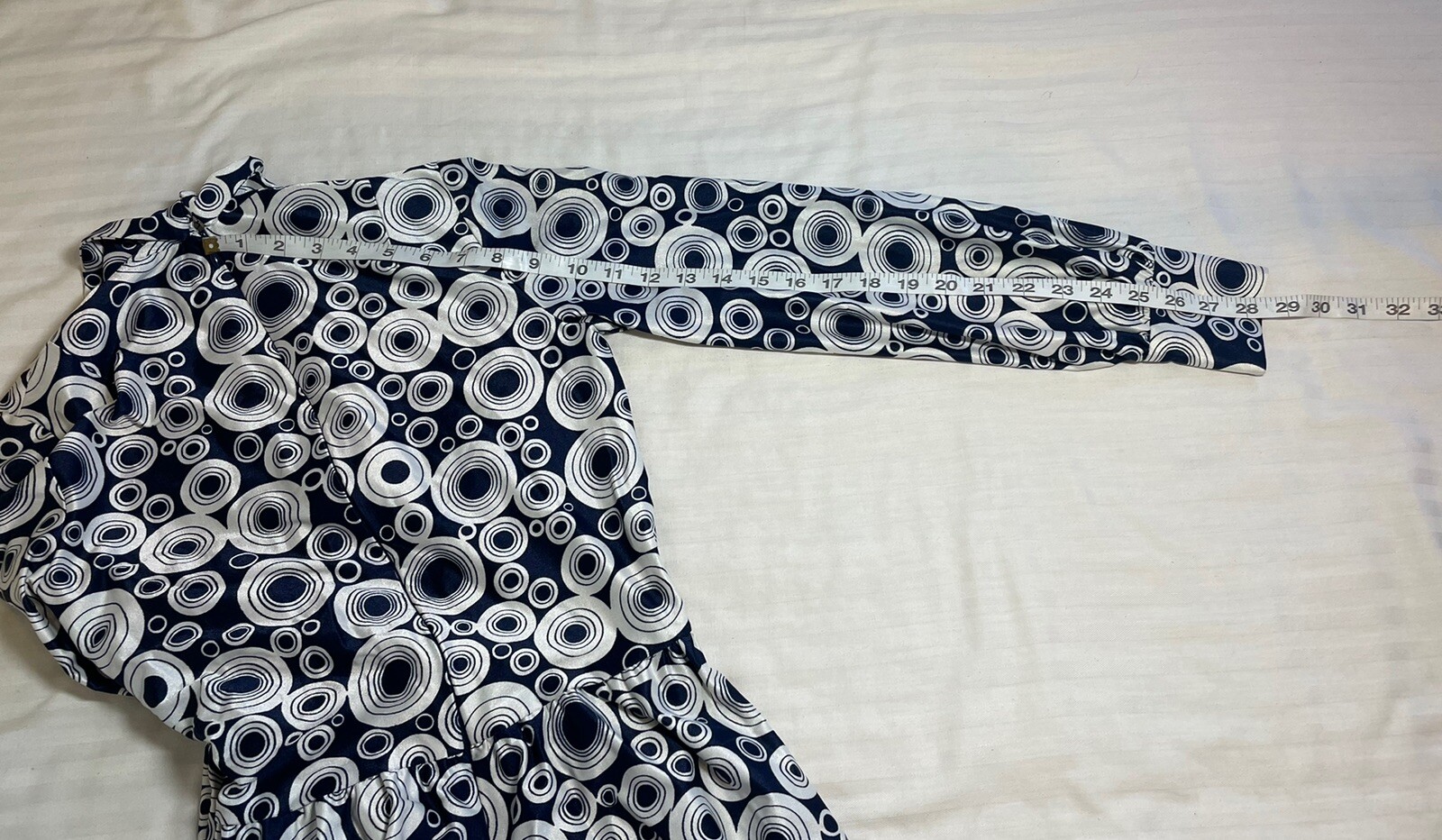 Vintage Women’s Robert David Morton Blue White Polka Dot Mod Midi Dress – Small