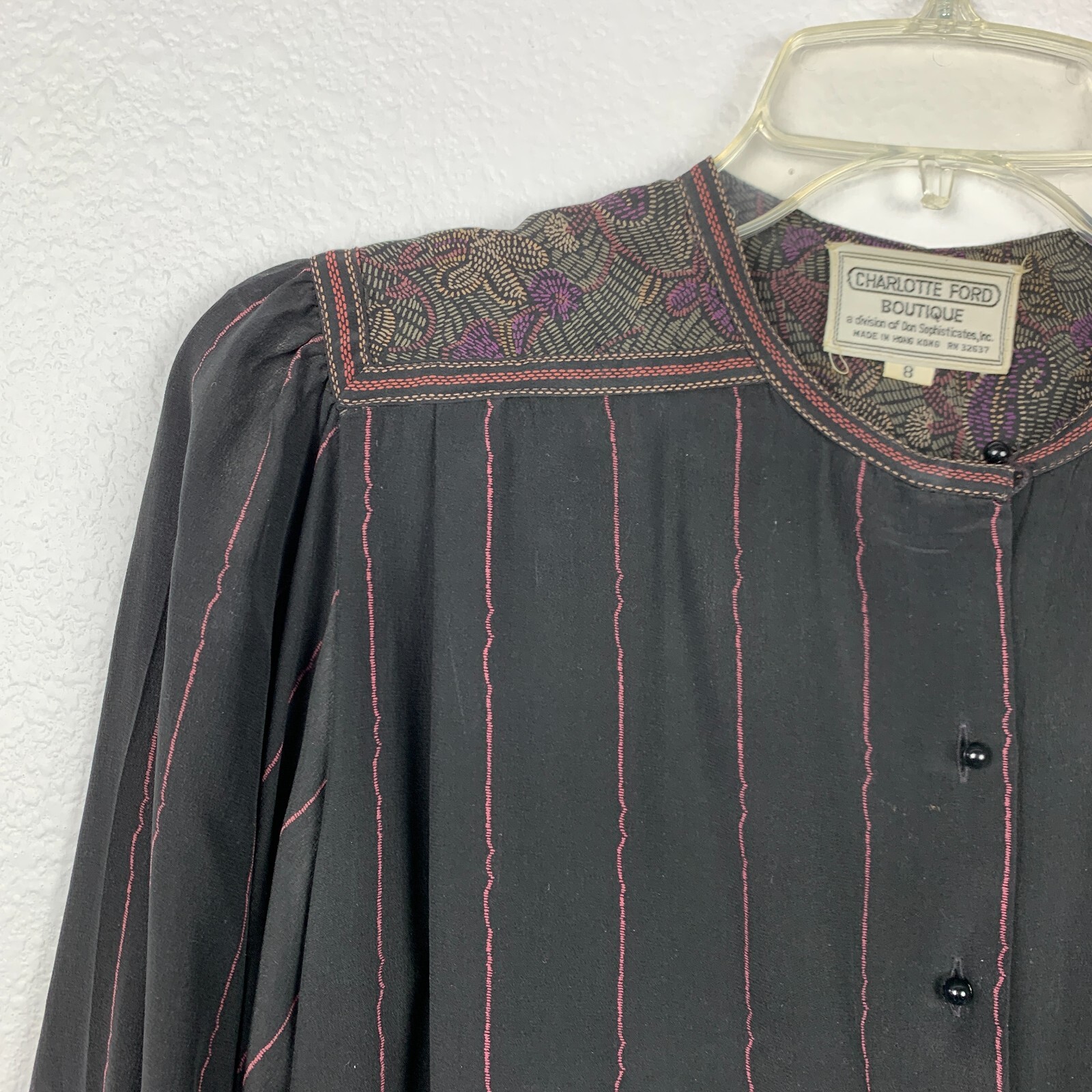 Vintage 70s Charlotte Ford Boutique Striped Drapey Shift Shirt Dress Size 8