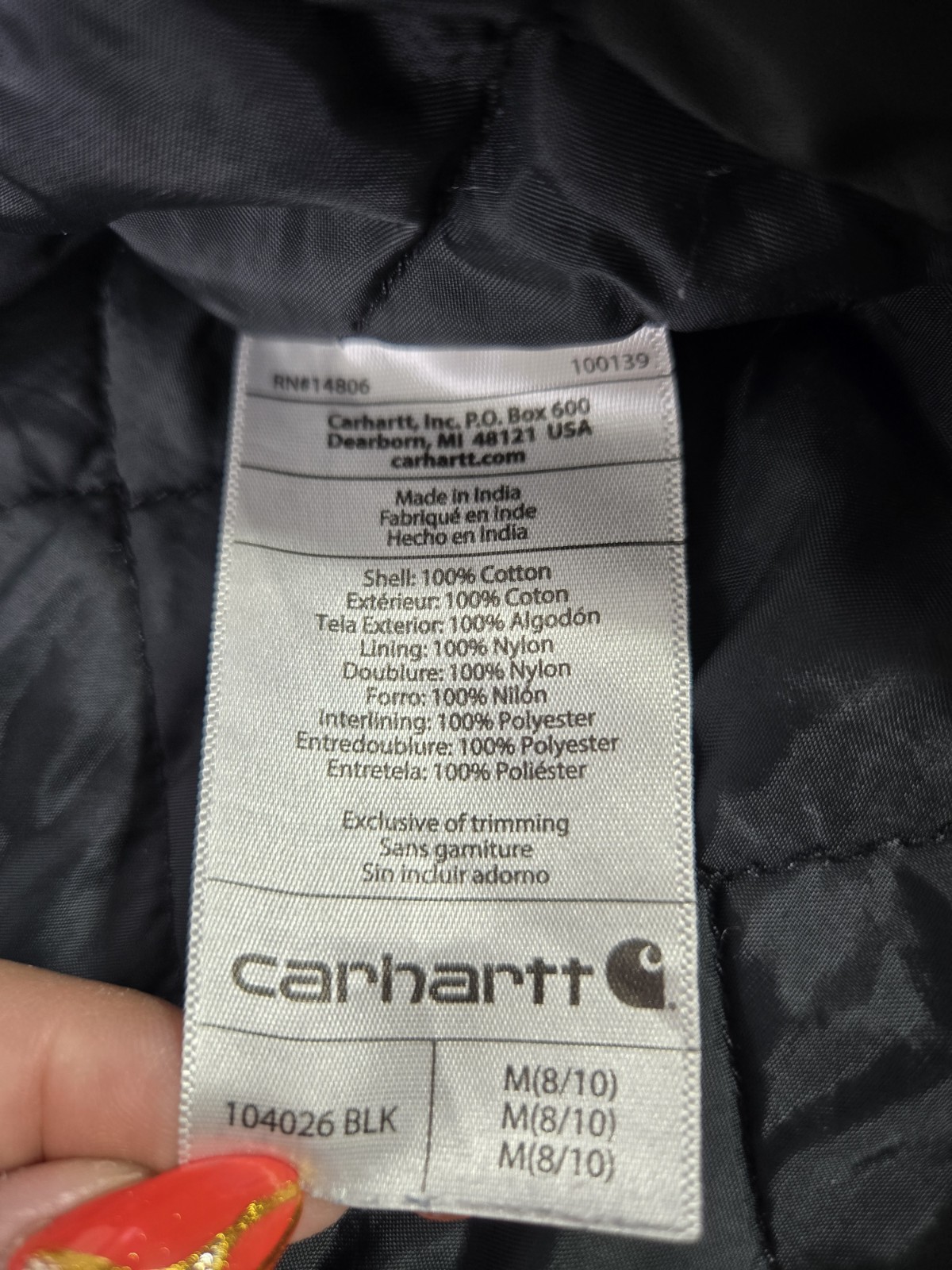 Carhartt Black Duck Canvas Hooded Vest Workwear 104026 Women’s Size M 8-10