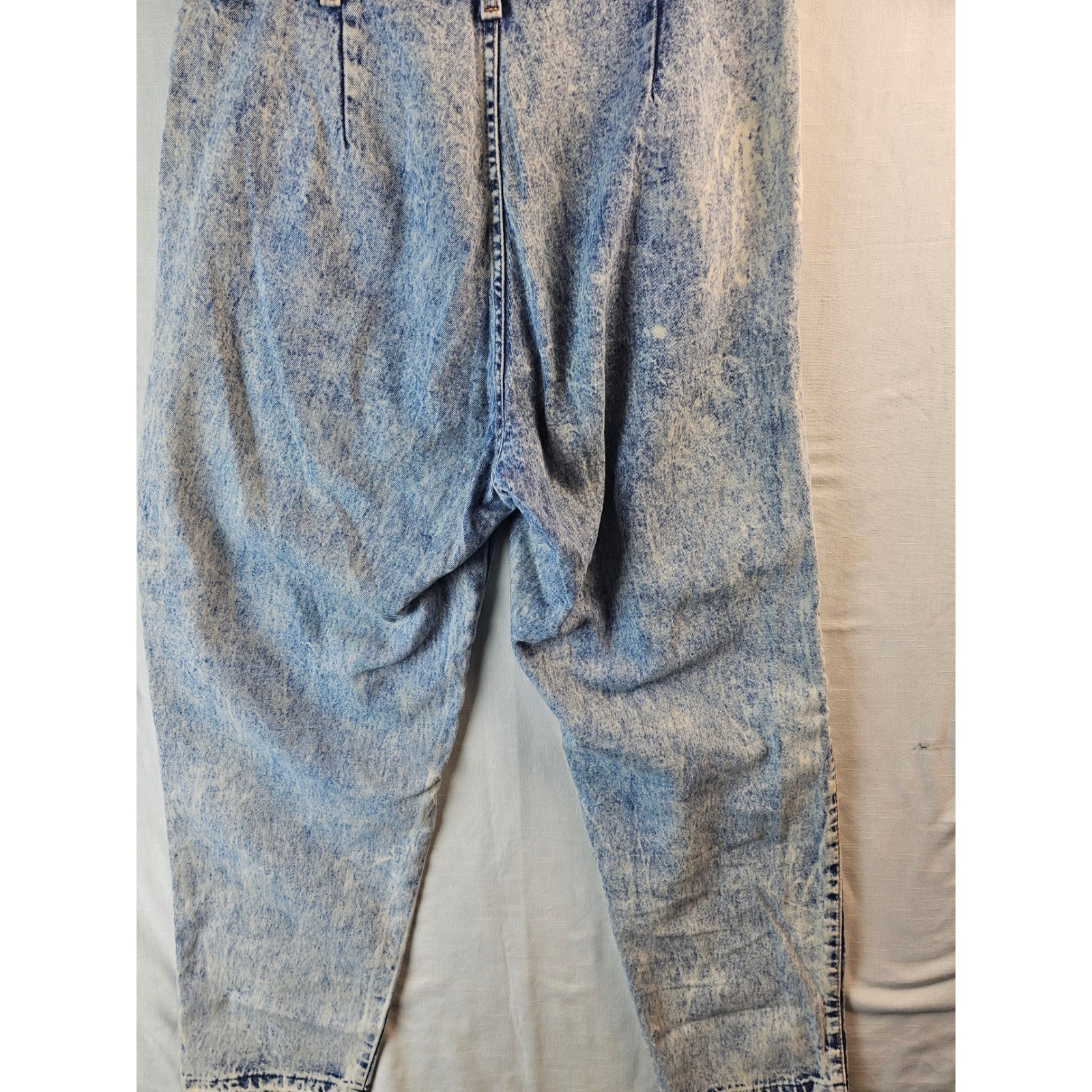 Vintage Zena Acid Wash Jeans Womens 12 Pleated High Waist Made in USA 80s