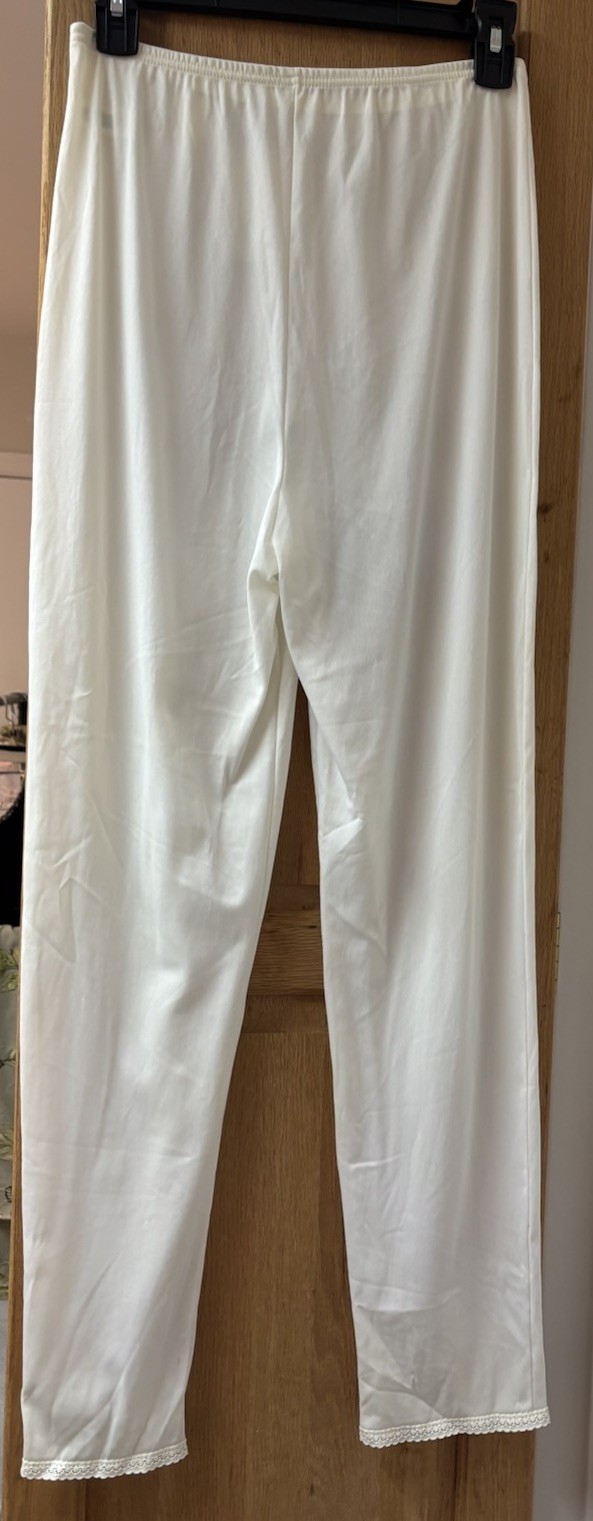 Vintage Vanity Fair Ivory Pajama Bottoms Pants Slip Pants Nylon Antron III Small
