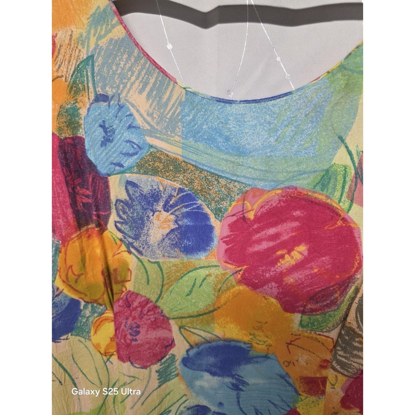 Vintage Jams World Womens Dress 11 Floral Hawaiian Classic Watercolor Sleeveless