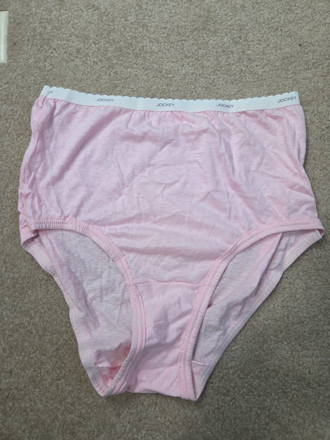 Vtg Pink Jockey Panties Hi Cut Scallop Waist Band Sz 7 Pastel Cotton Soft