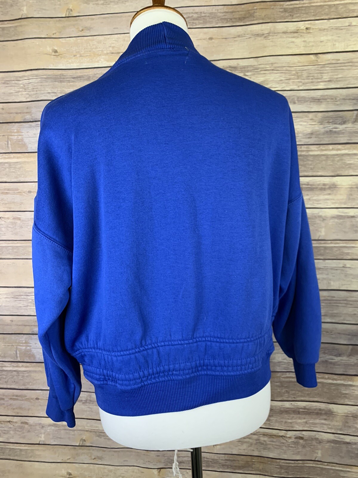 Dashers Womens M Vintage Bear Shirt Sweatshirt Drawstring Waist Blue 90s