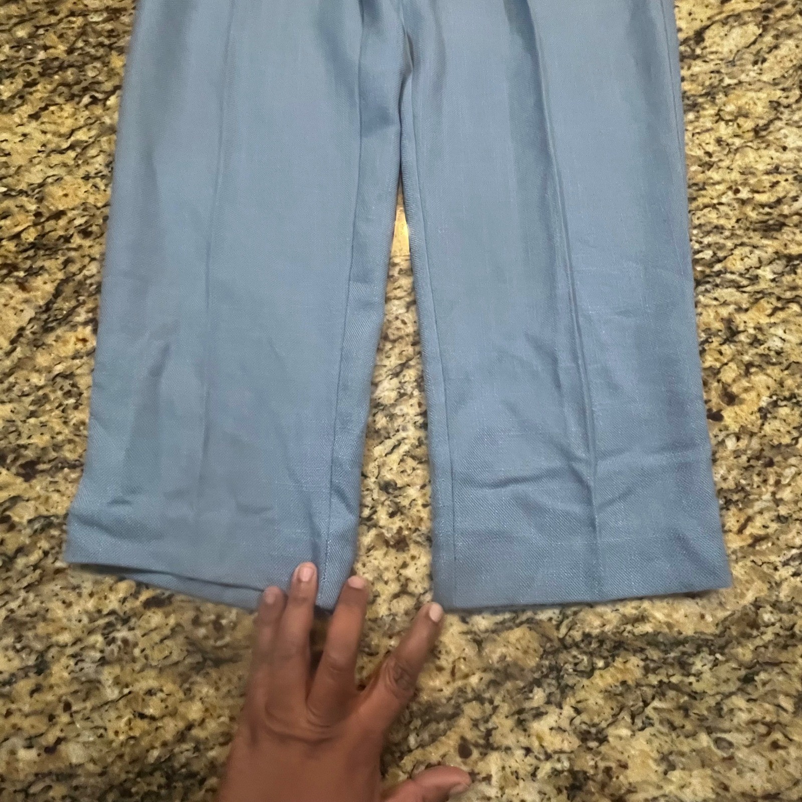 NEW Alfred Dunner Vintage Blue High Waist Belted Trousers Pants Size 14 USA
