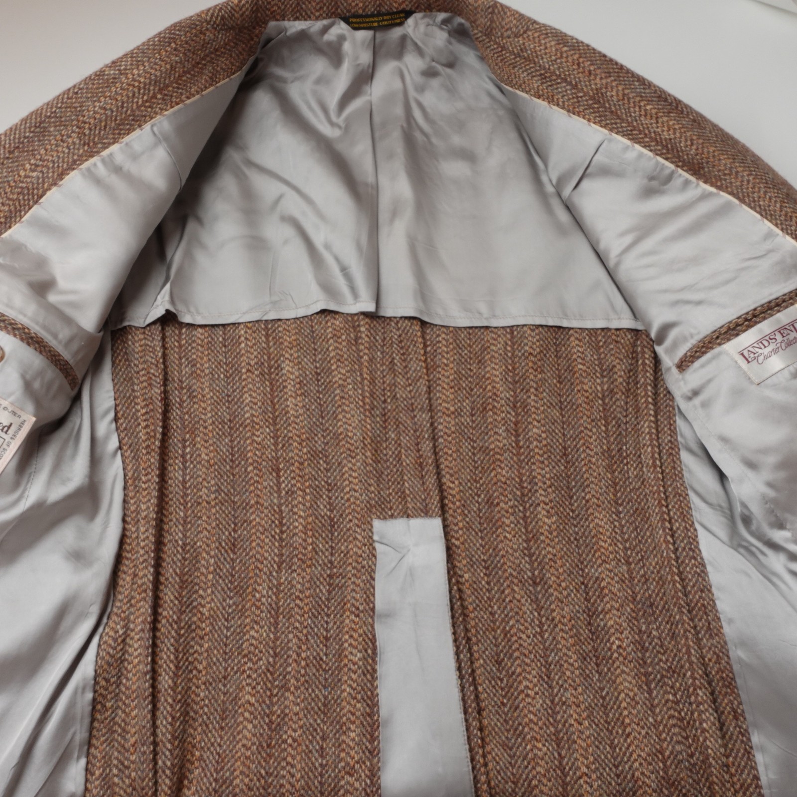 Harris Tweed Blazer Land’s End Charter Collection Herringbone Wool Jacket 42 R