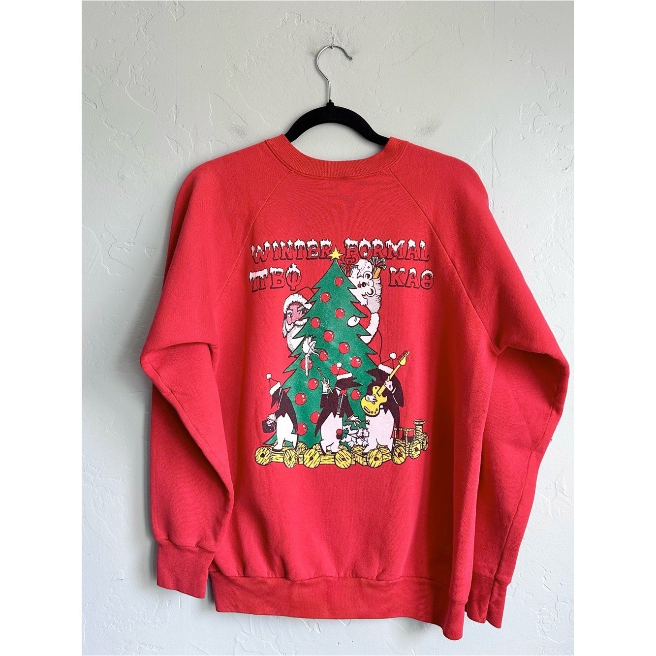 1988 Vintage Kappa Delta & Pi Beta Phi Winter Formal Christmas Sweatshirt Large