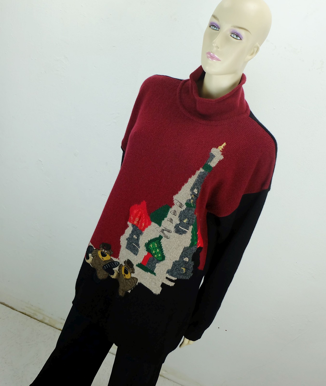 iceberg jumper 90s size L wool angora motif jumper made in italy
