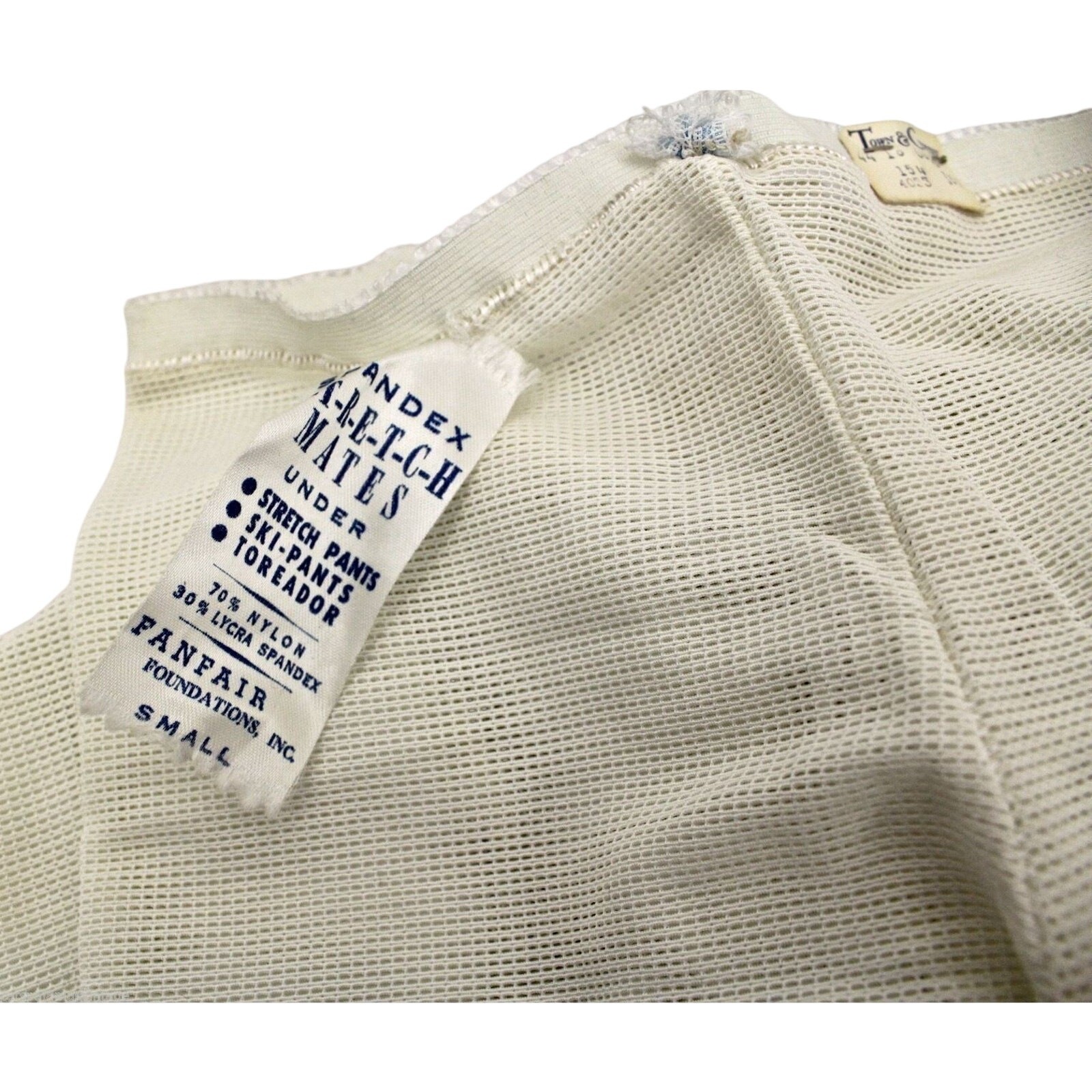 VTG 1950s Long Leg Panty Girdle Ivory Mesh Spandex Stretch Mates Fanfair S NOS