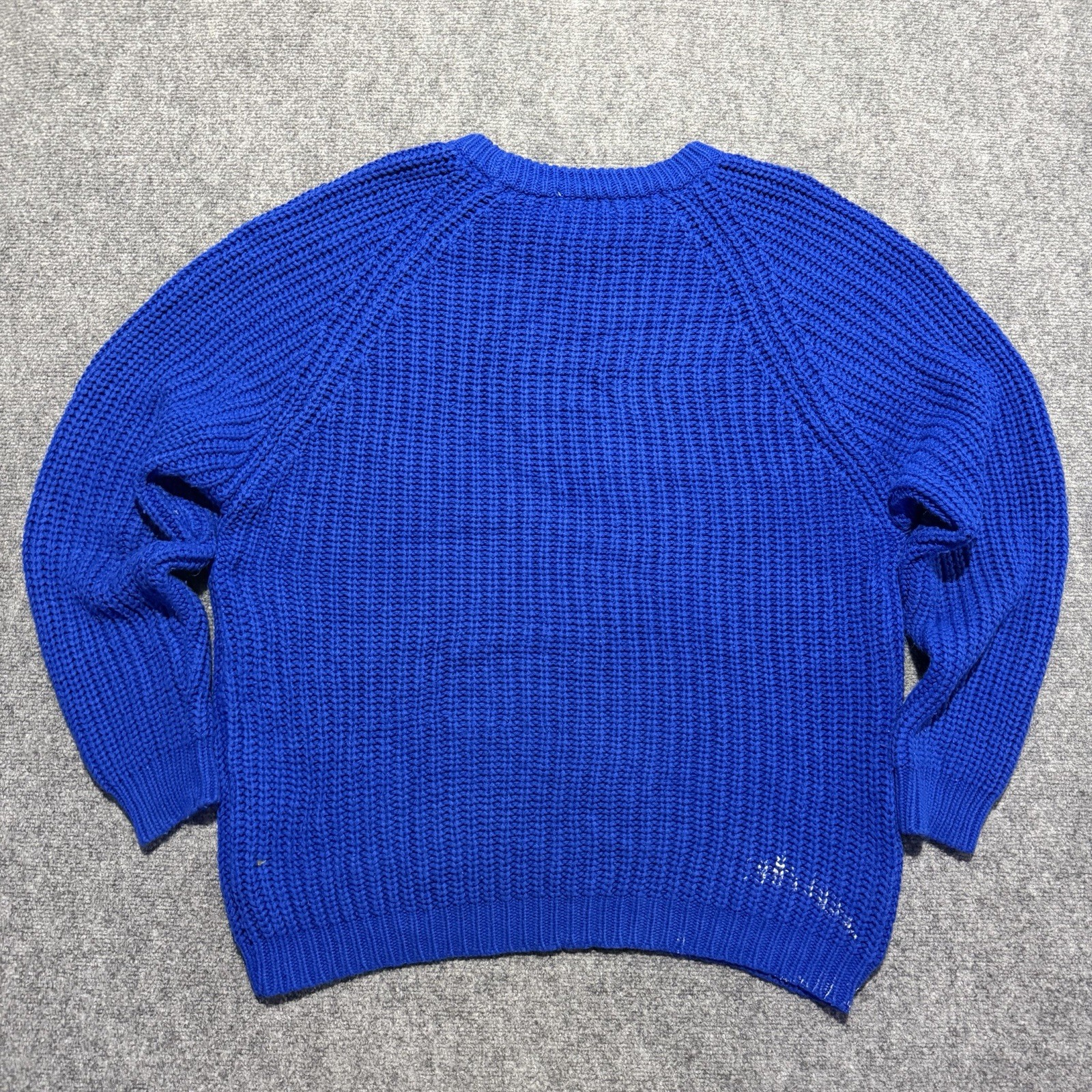 Vintage 1990s Headliners Blue Small Chunky Knit Sweater 100% Acrylic Oversized