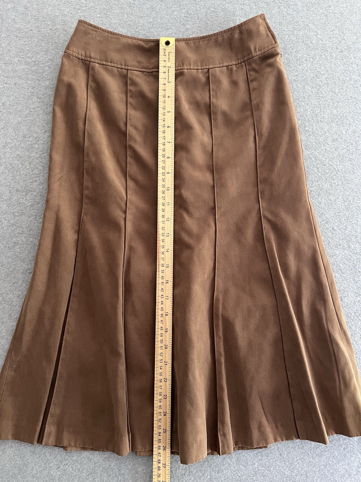 Vintage A. V. V Michel Klein Mermaid Skirt 36 Japan Import 25W Brown Suede Feel