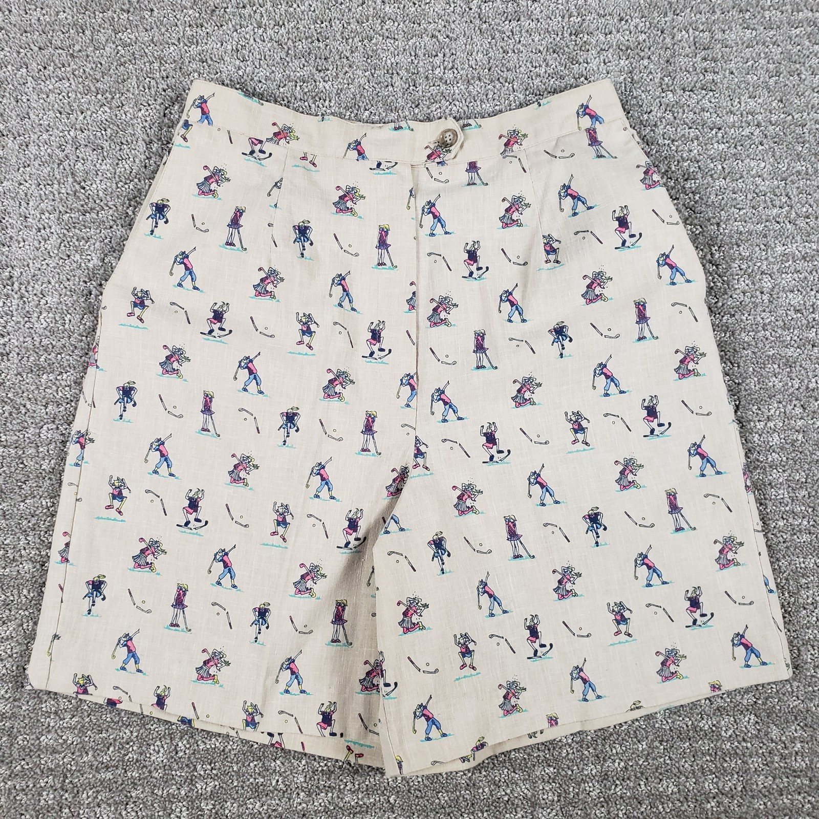 Vtg 70s Golf Shorts Womens size 8 26″ W High Waisted Talon Sports Creations