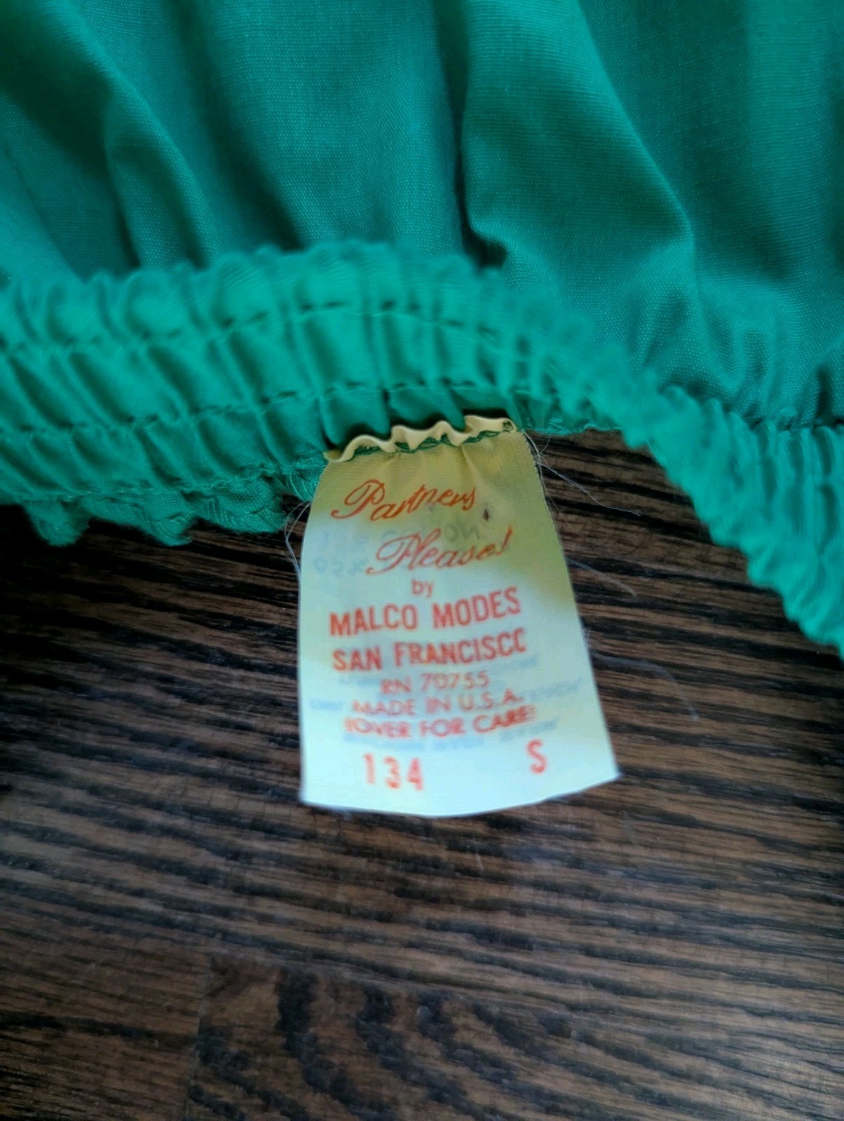 Vintage Partners Please Square Dance Circle Skirt Rockabilly Size S USA Green