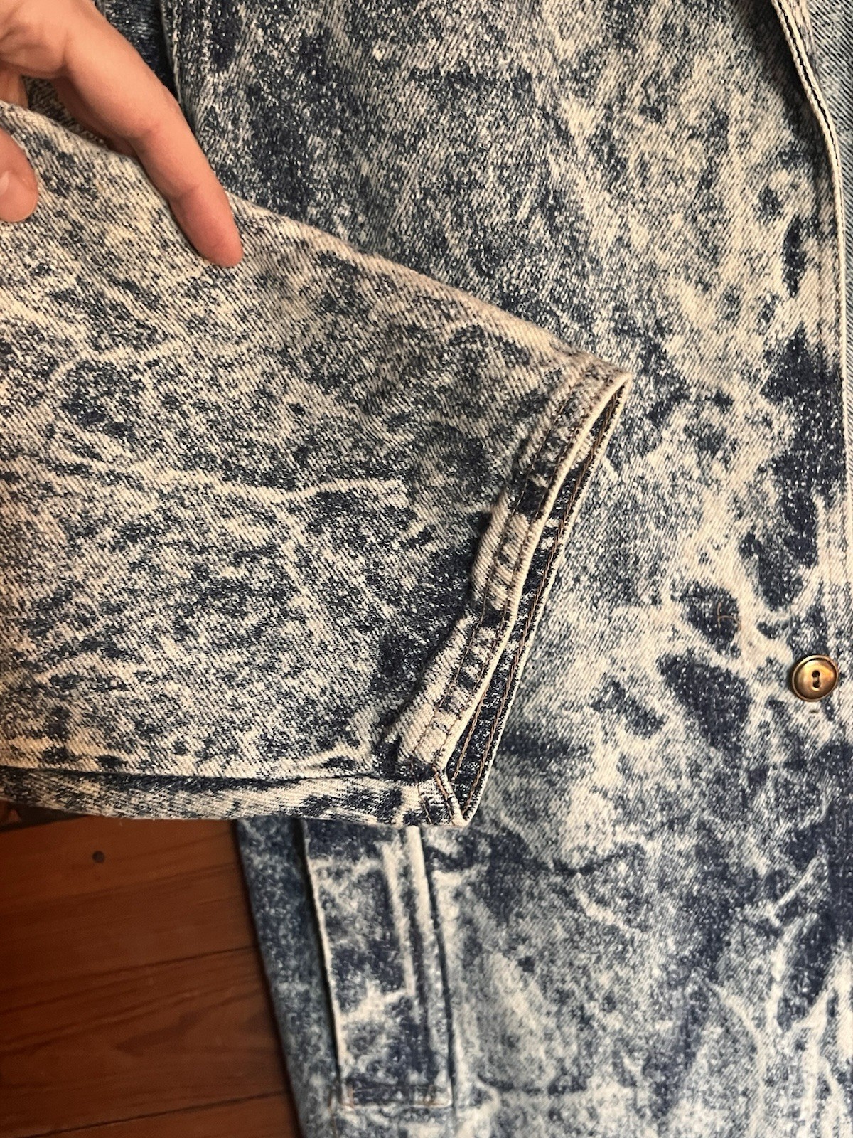 1980s Iced Washed Denim Trench AMAZING Size Large – EUC