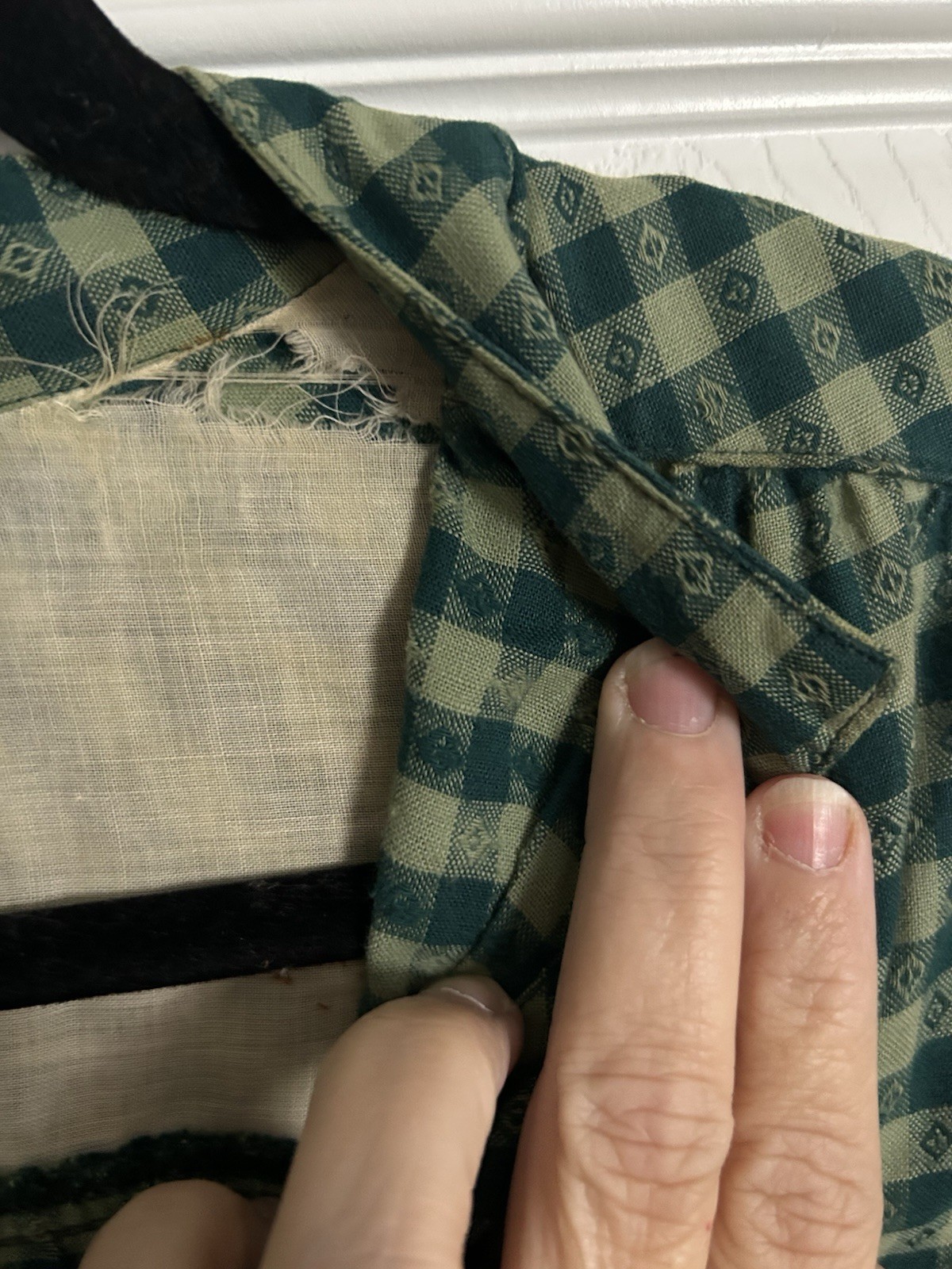 Aunt Abigail’s Attic Vintage Cottage Core Homesteader Dress Green Gingham Sz 14