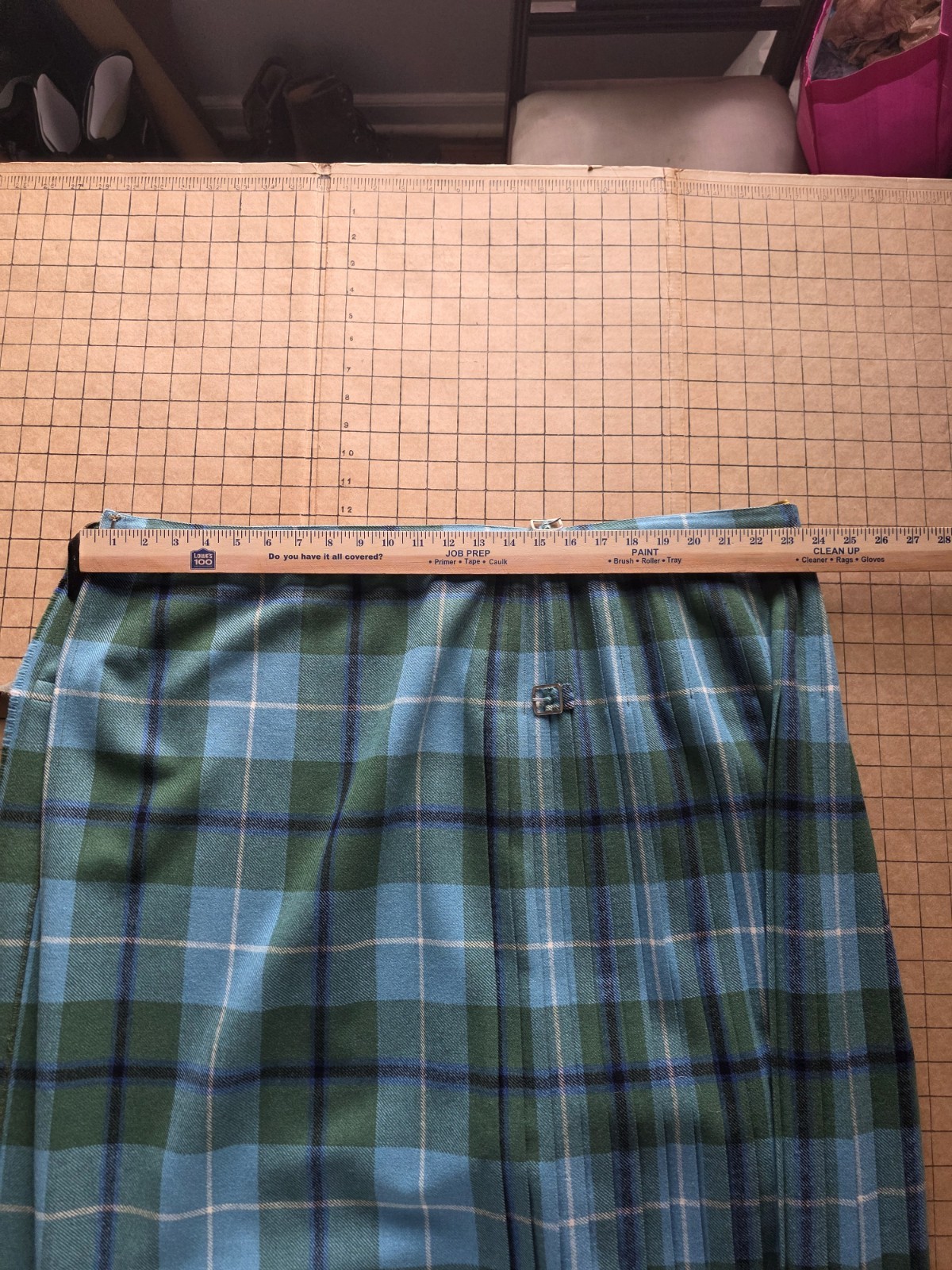 Vintage Forsyth Of Edinburgh Women’s Tartan Wool Maxi Skirt Blue Green Plaid L