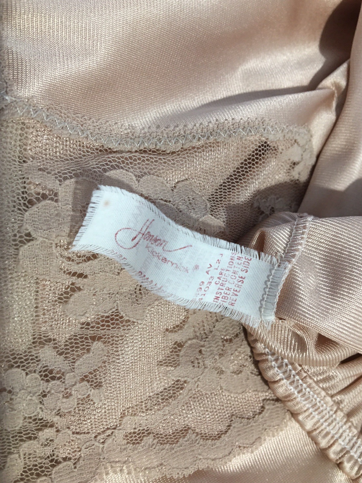 Vtg Mocha Latte Henson Nylon Lace Slit Half Slip S