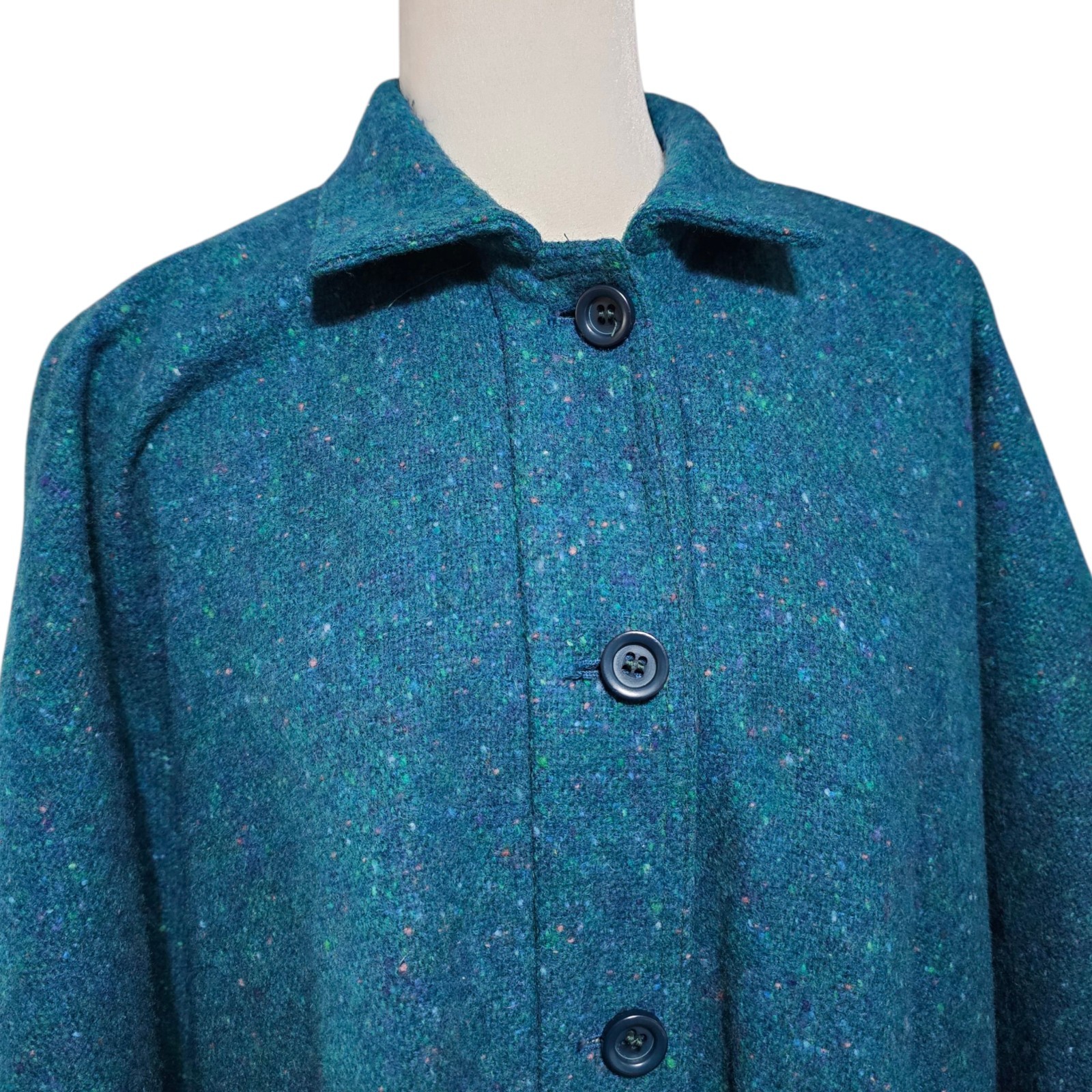Jimmy Hourihan Pure Wool Donegal Tweed Walking Cape Ireland Green Speckled