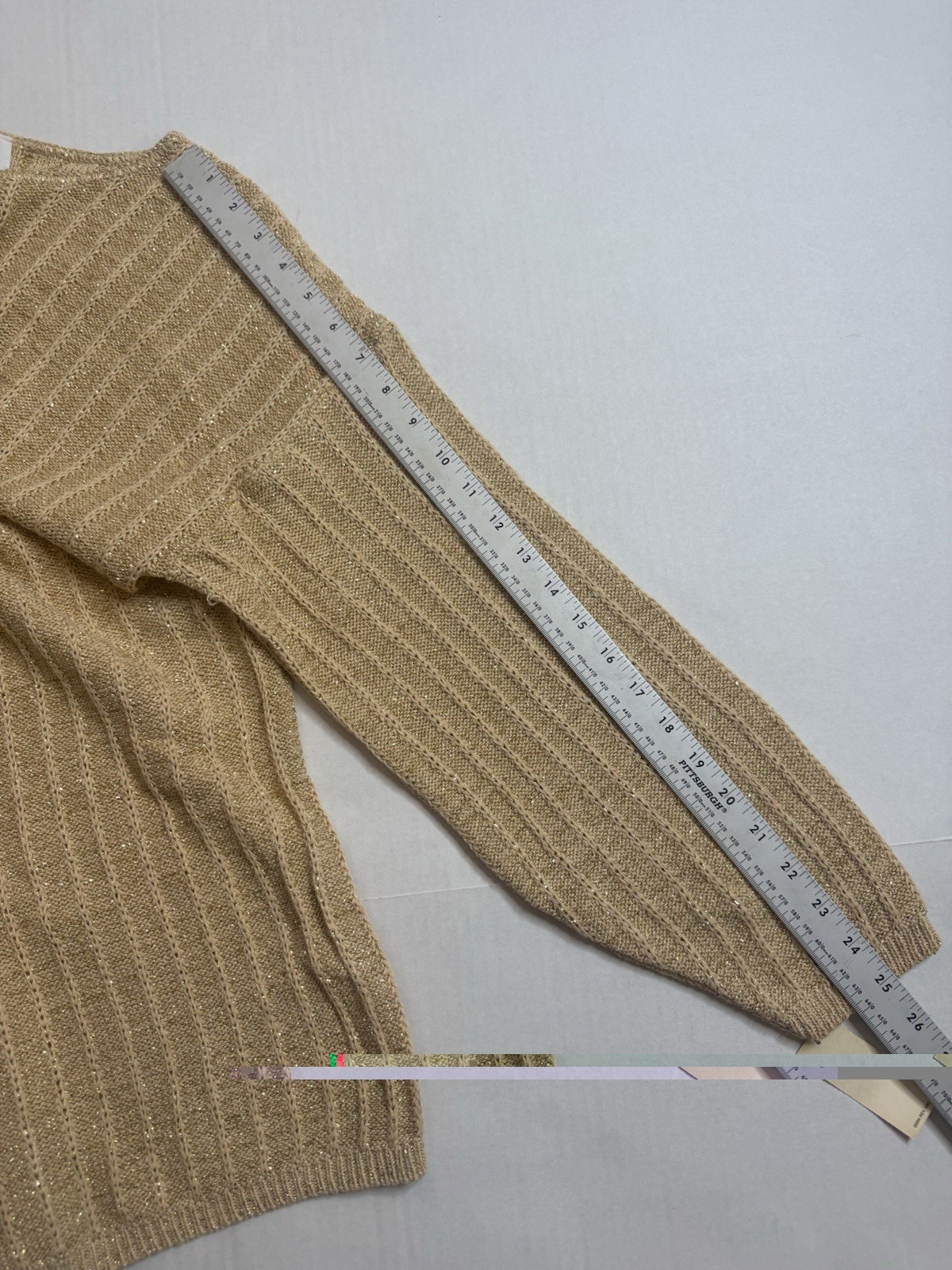 Vintage Arielle 80s Womens Large Sweater Beige Gold Flecks Made In USA