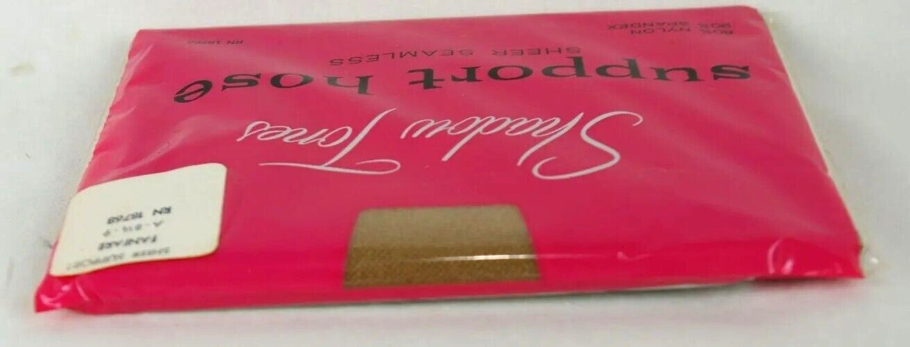 Vtg. Women’s Shadow Tones Support Hose Sheer Seamless Fanfare A 8.5- 9 RN18768