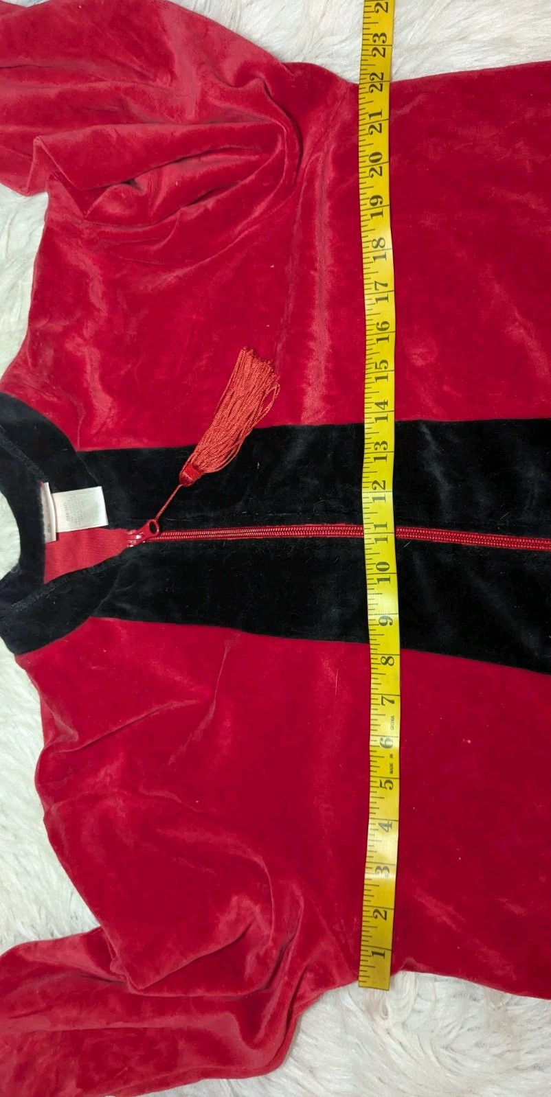 ENCHANTED Red Black LOUNGE Robe House Coat Nightgown 2-WAY ZIP Women’s S/M