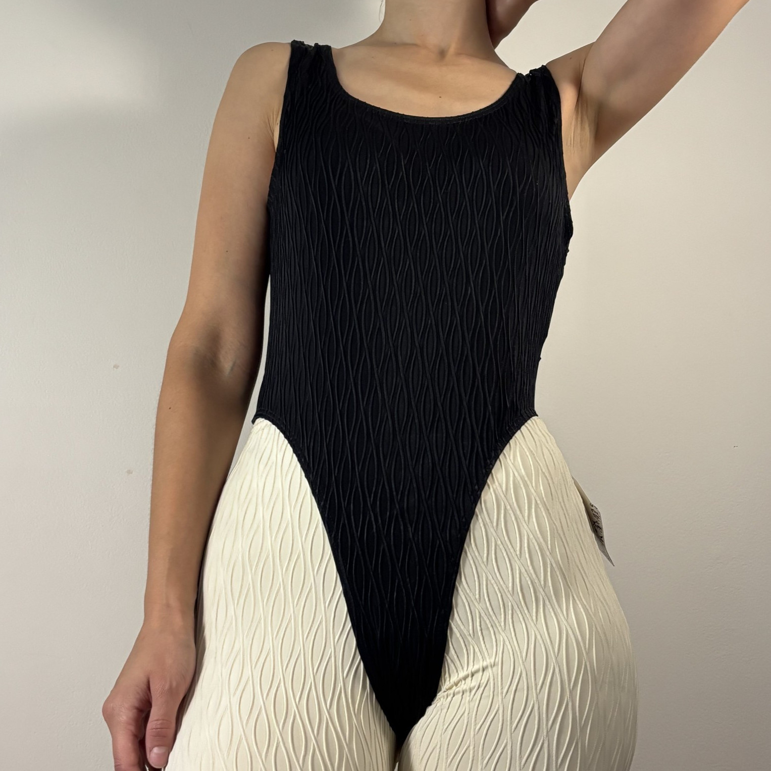 Rare Candy Jay Vintage 80s-90s Black Gym Bodysuit Swimsuit