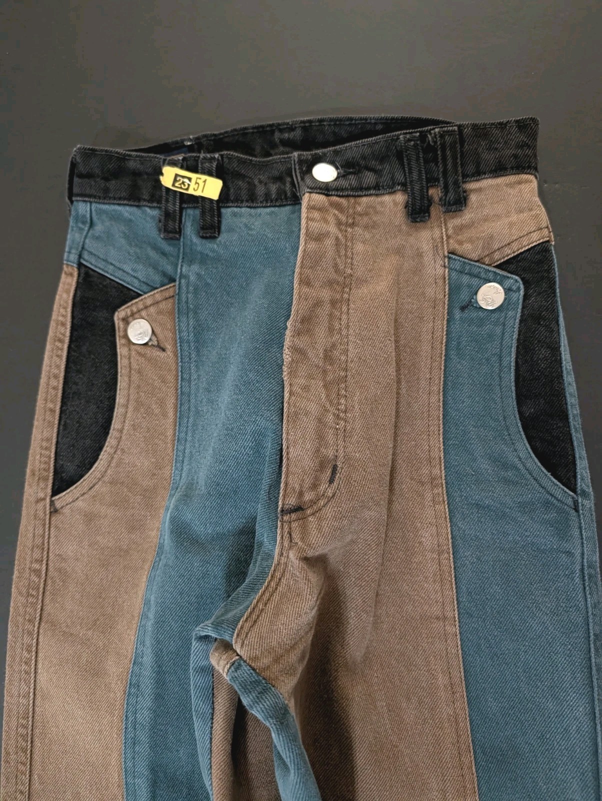 Vintage USA 80’s-90’s Panhandle Slim Colorblock Denim Jeans 100% Cotton RARE!!