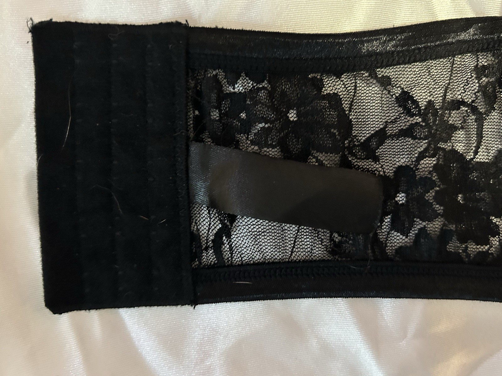 Black Sheer Lace Underwire Boned Tie Around Neck Bra Brassiere Bustier