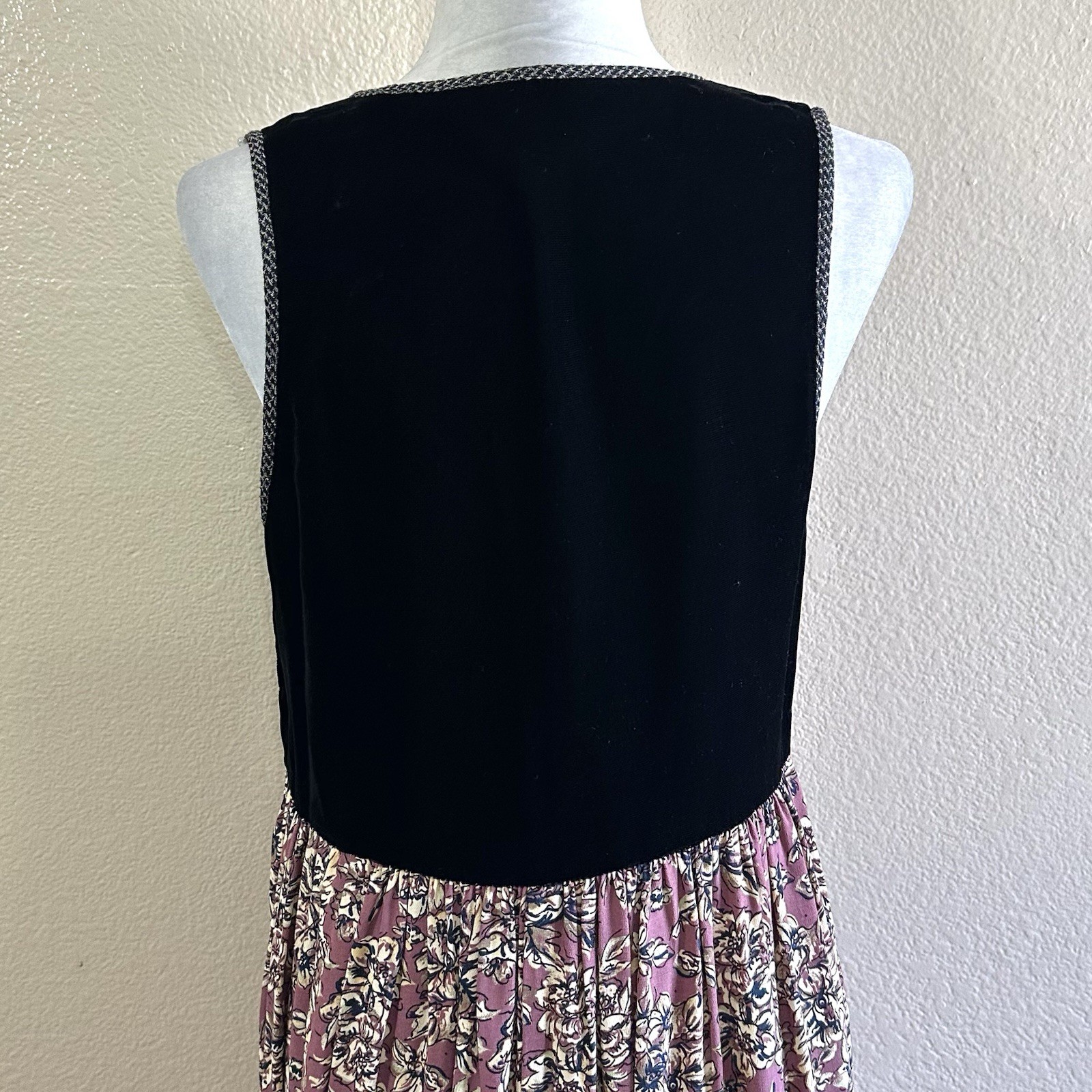 Carol Anderson Vtg 90s Floral Velvet Maxi Dress Women’s MP
