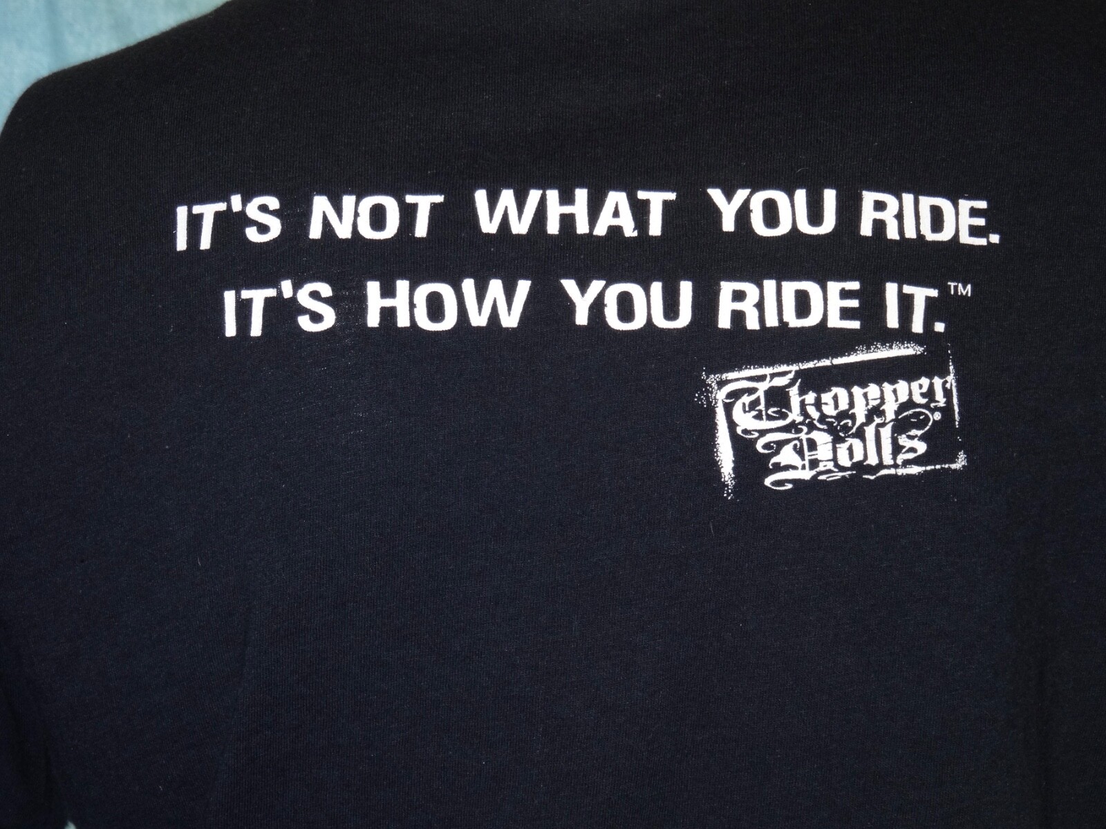 mOTOR CULT SO CAL CHOPPER DOLLS IT’S HOW YOU RIDE IT BLK TEE XL SH SLV neocurio