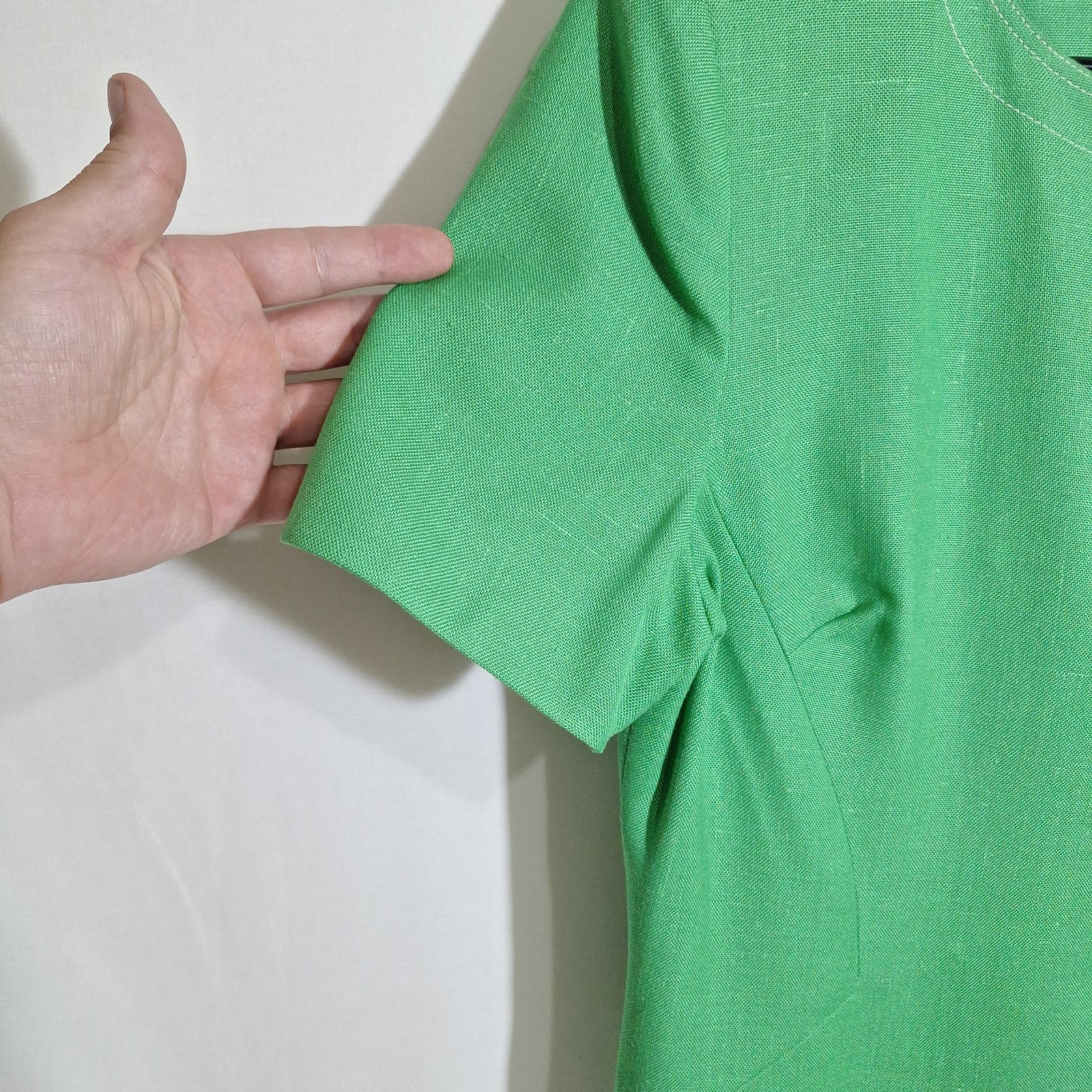 Vtg 80s Constance Saunders by Nahdree Green Skirt Suit Set Viscose Sz 12 Large