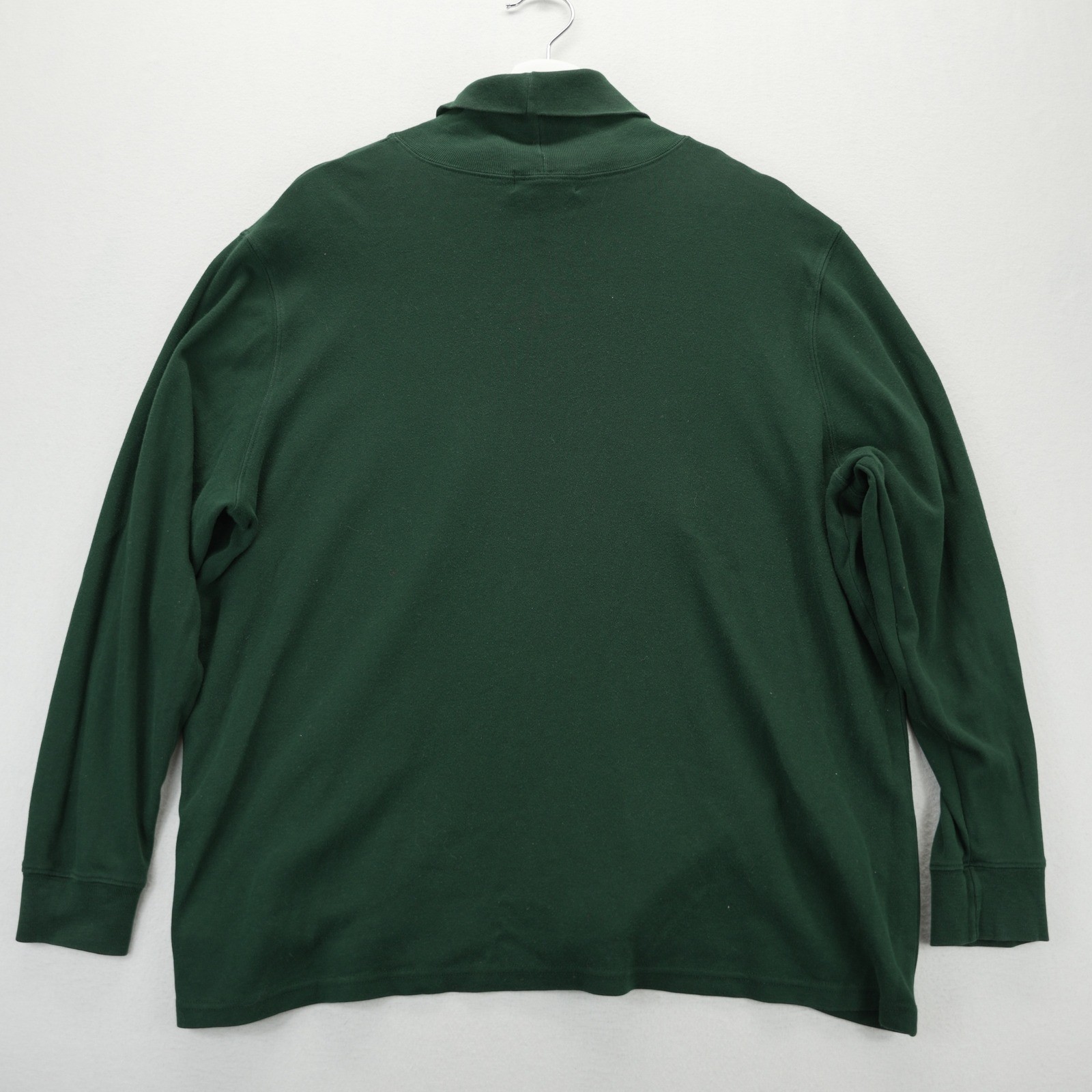 Lauren Ralph Lauren 2X Green Turtleneck Long Sleeve Crest Logo Cotton Top VTG