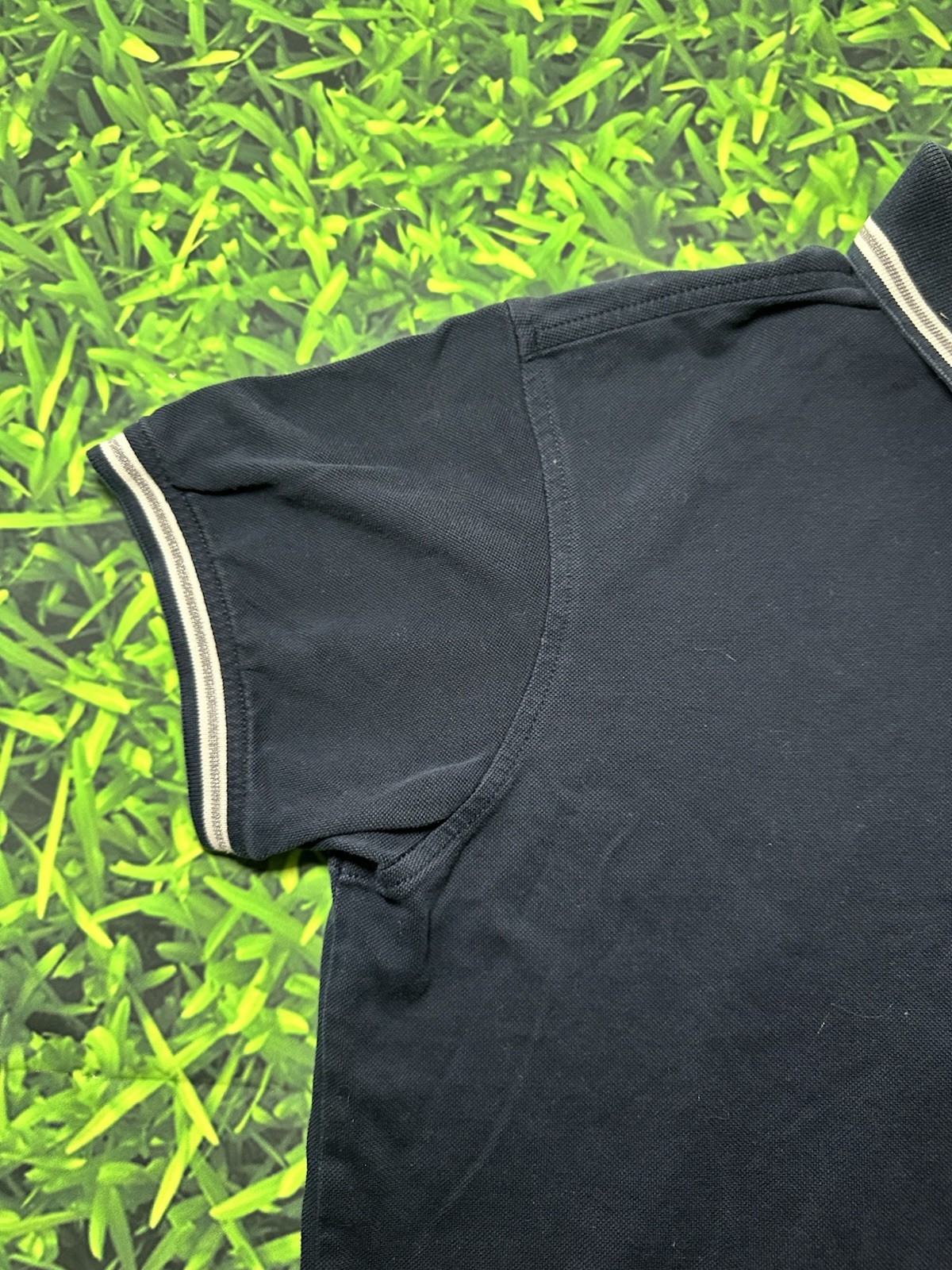 Vintage Y2K Roberto Cavalli Navy Logo Polo Shirt Sz L Preppy Academia Hologram