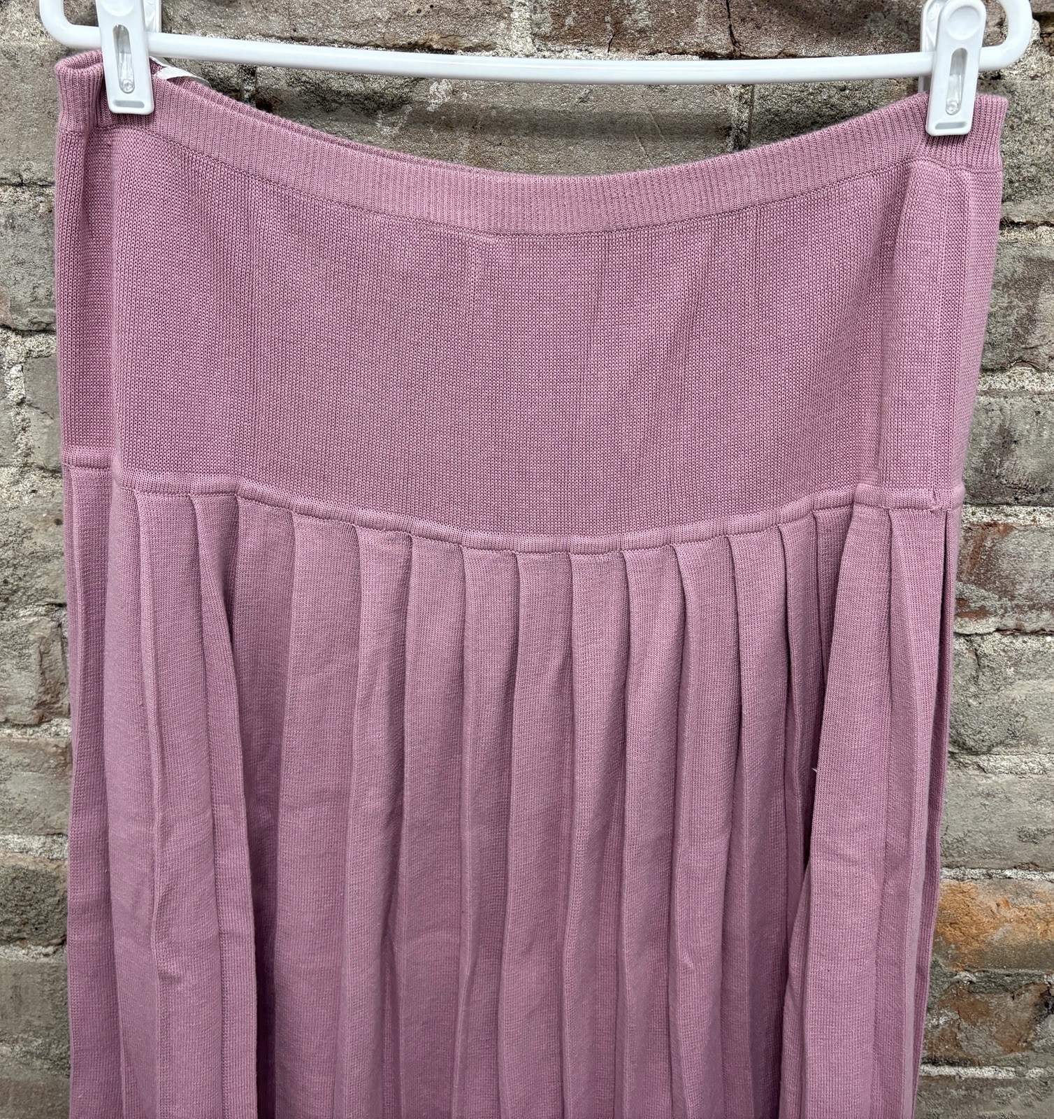 NWT Vintage TANNER SPORT Ice Pink Drop Waist Pleated Sweater Skirt Women’s Large